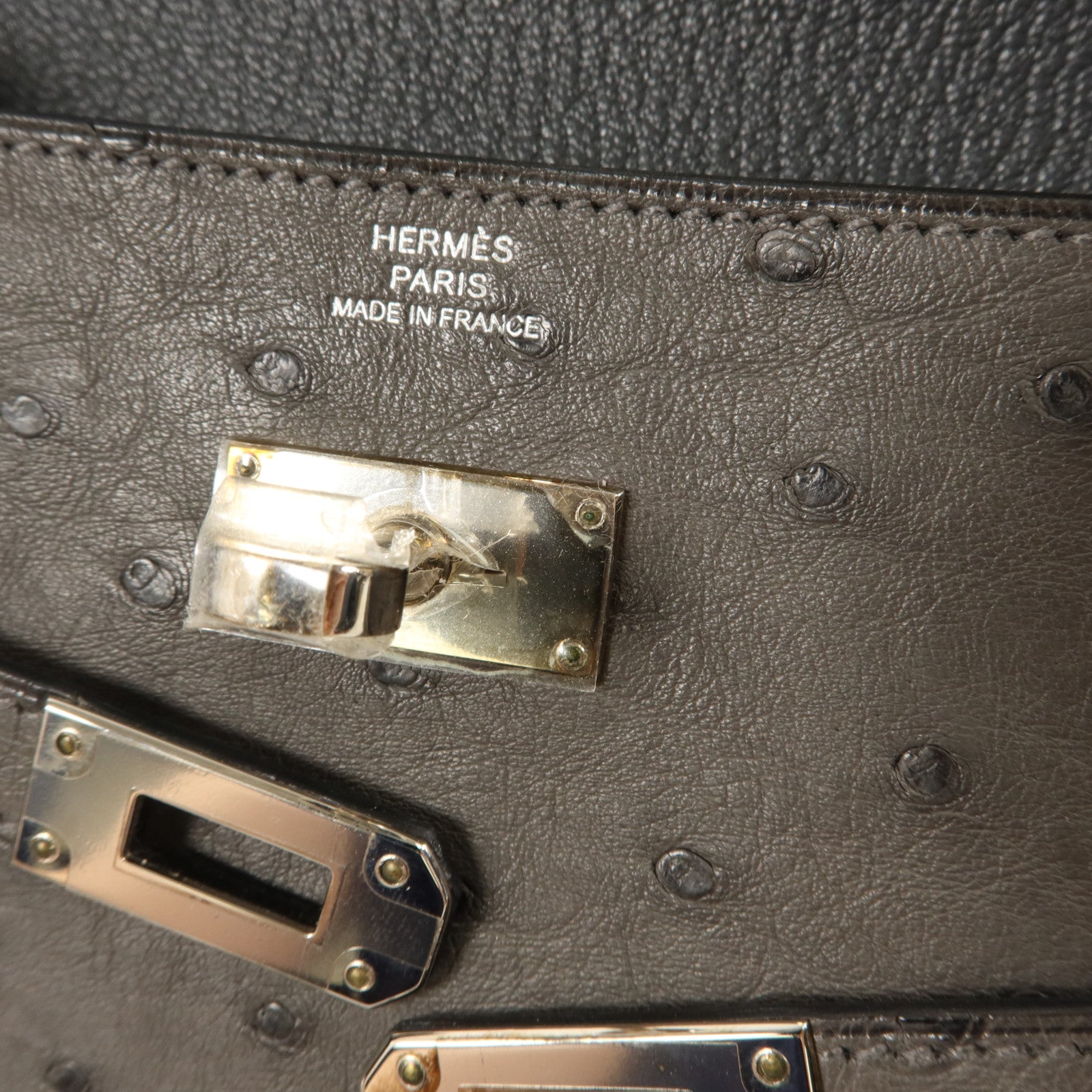 HERMES 【激減優惠】鴕鳥皮革Kelly Long Wallet長錢包Graphite