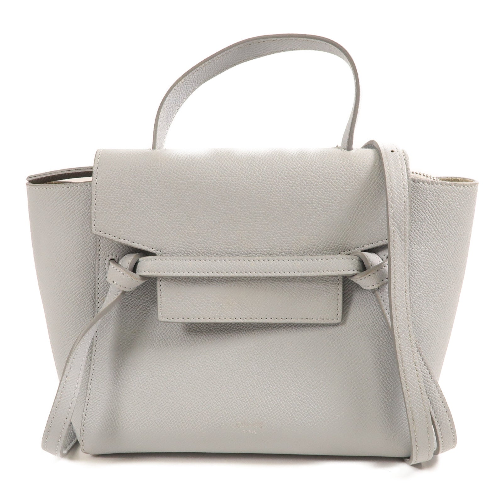 CELINE 牛皮皮革Nano Belt Bag銀扣手挽肩背兩用袋藍色