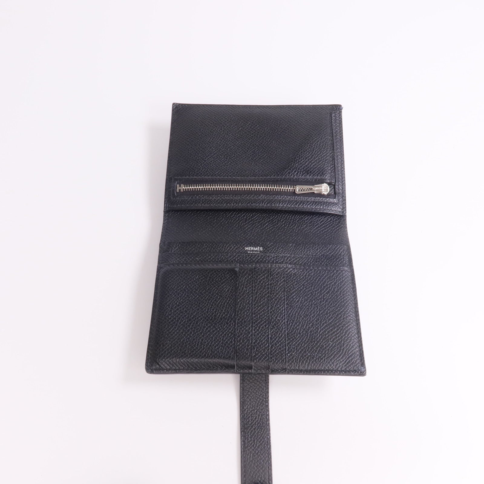 HERMES Epsom皮革Bearn Compact Wallet錢包Noir
