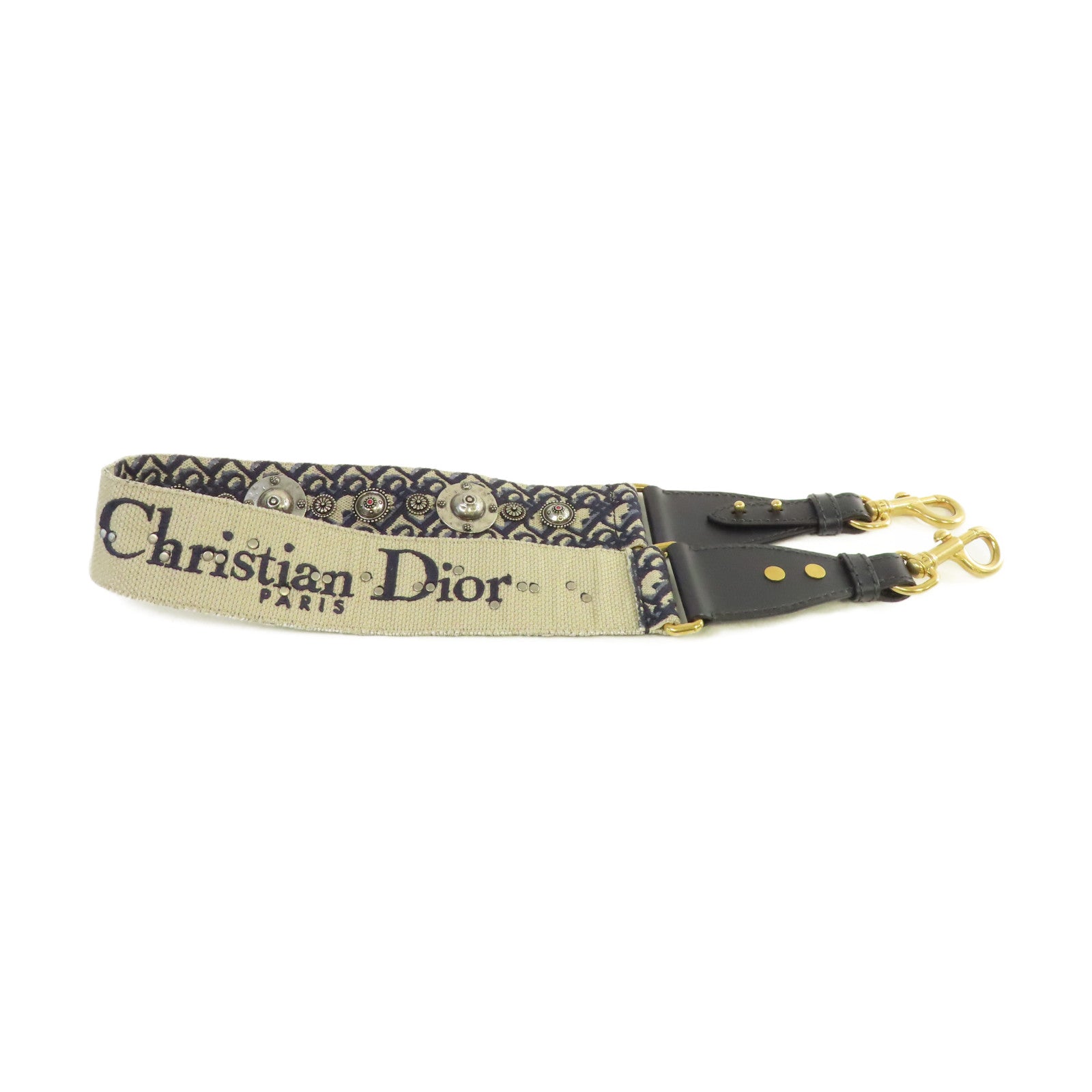 Dior **【激減優惠】Oblique帆布/金屬Oblique Shoulder Strap肩帶杏色/寶藍色