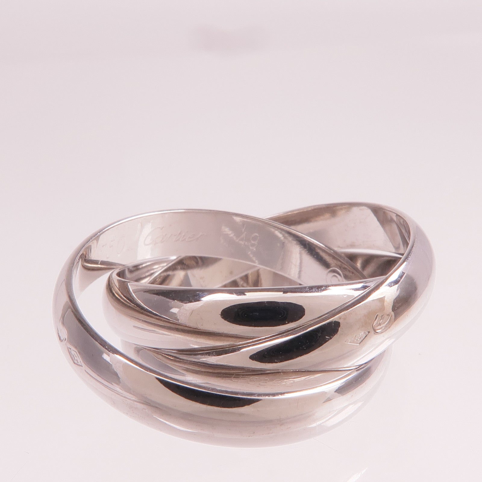 CARTIER 18K白金Trinity Ring戒指CARTIER#49/US#5