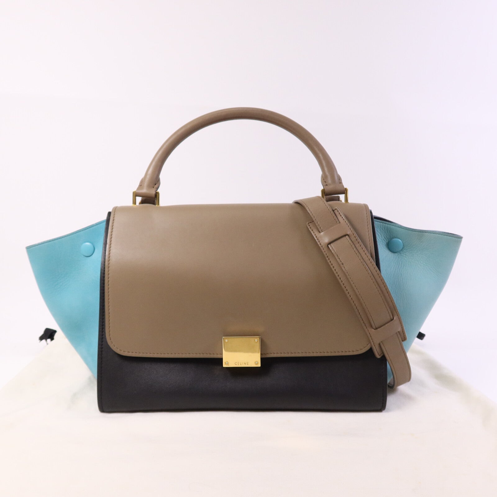 CELINE 牛皮皮革Trapeze金扣手挽肩背兩用袋