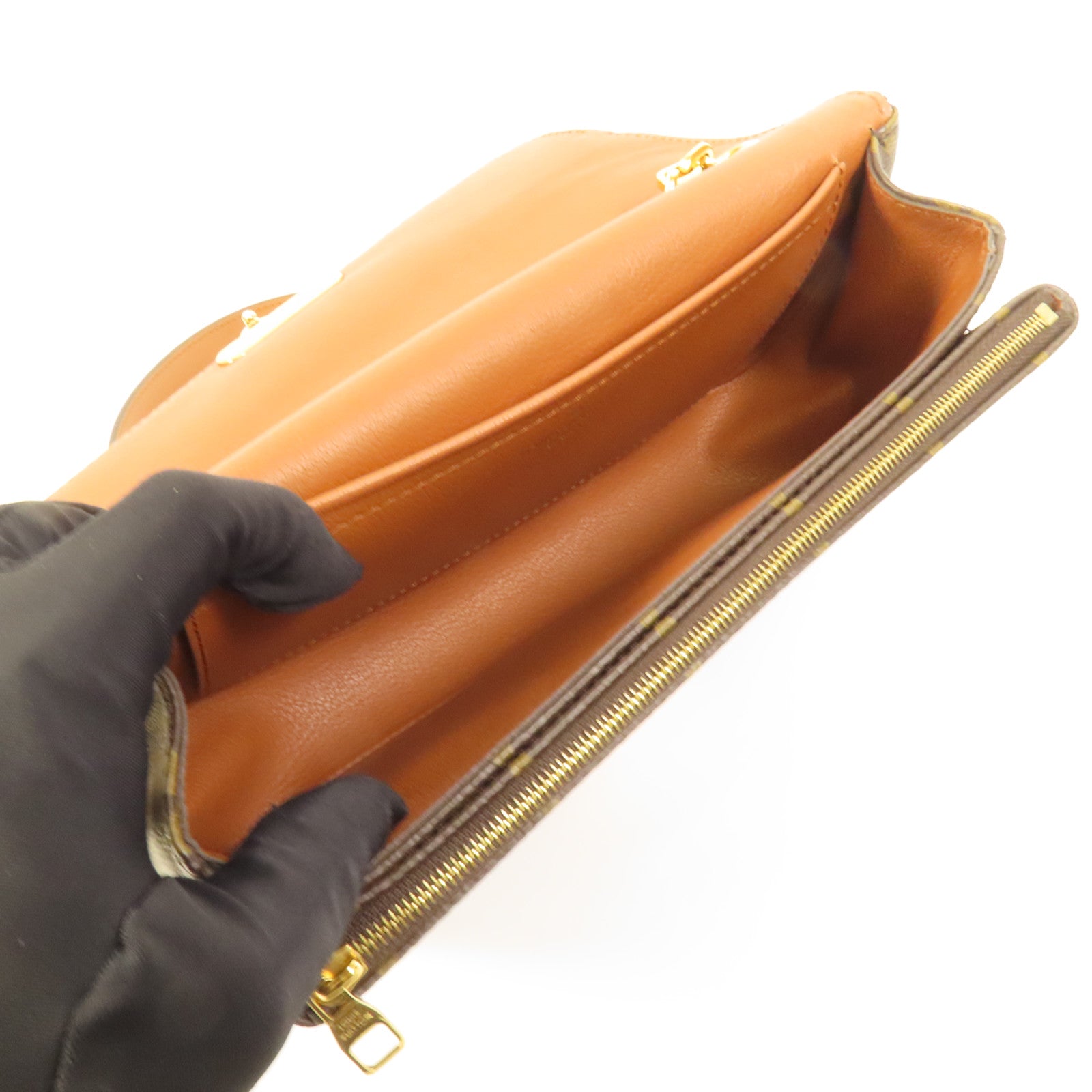 LOUIS VUITTON Monogram Marceau金扣鏈帶肩背袋棕色