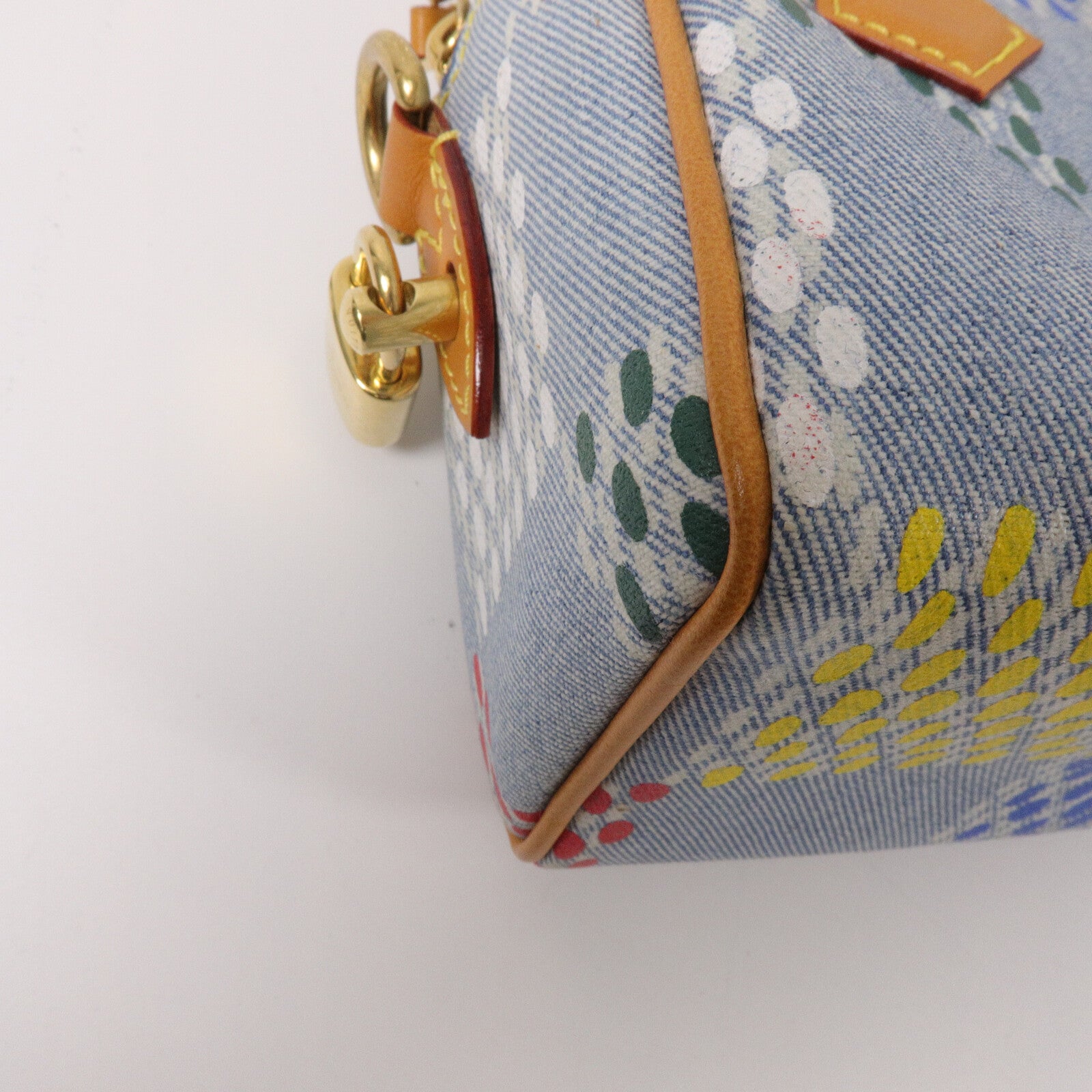 LOUIS VUITTON 牛仔布Speedy 18 Bandouliere手挽肩背兩用袋