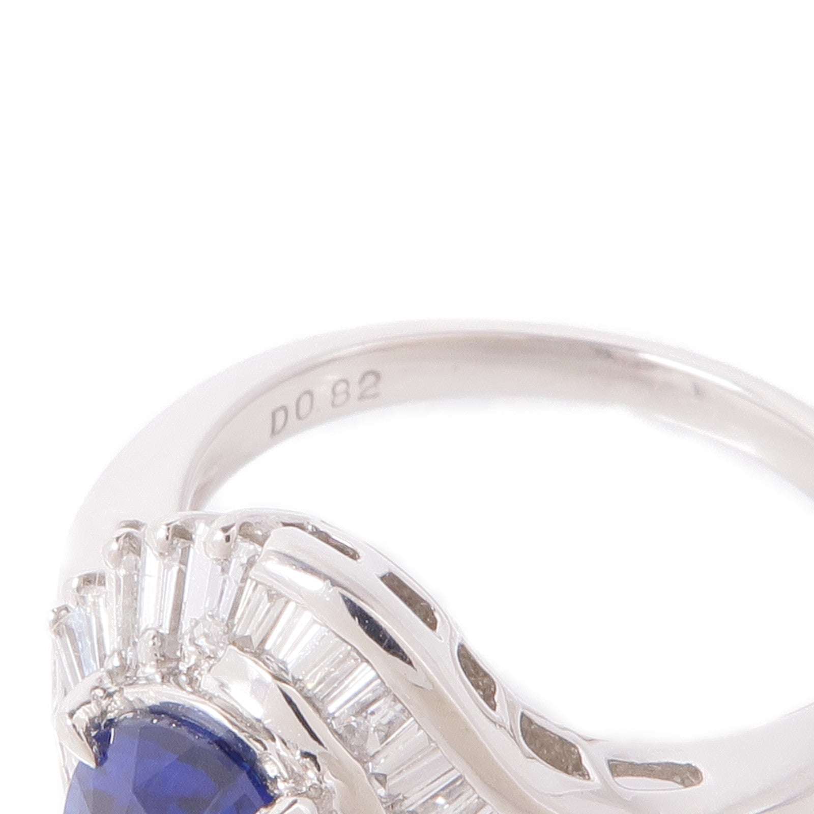 JEWELRY PT900鉑金Sapphire/Diamond Ring藍寶石/鑽石戒指US#6.75