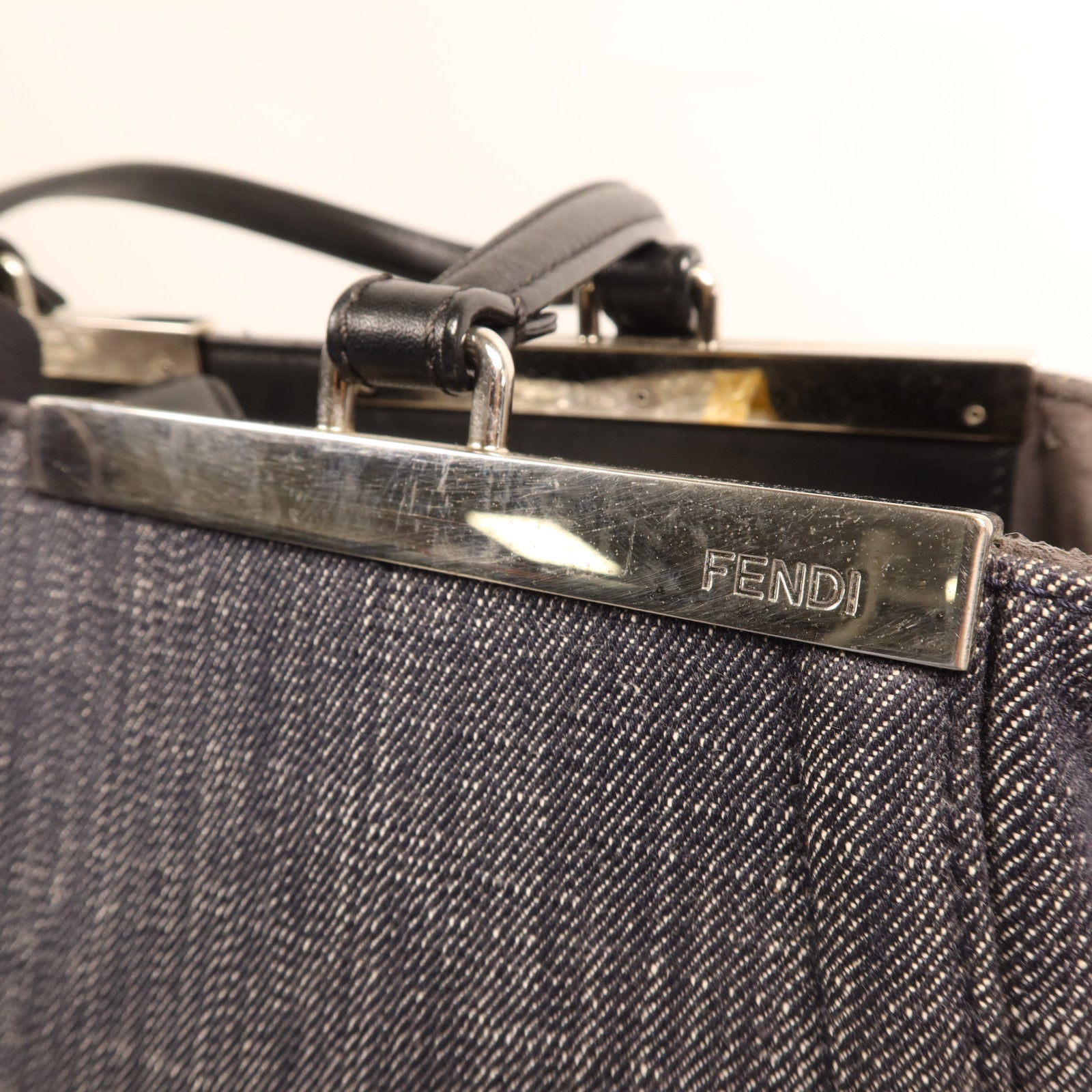 FENDI 帆布Tote Bag銀扣手挽袋