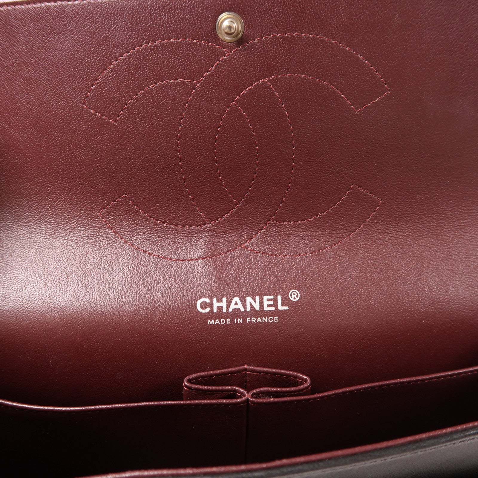 CHANEL 羊皮皮革Large Classic銀扣鏈帶肩背袋