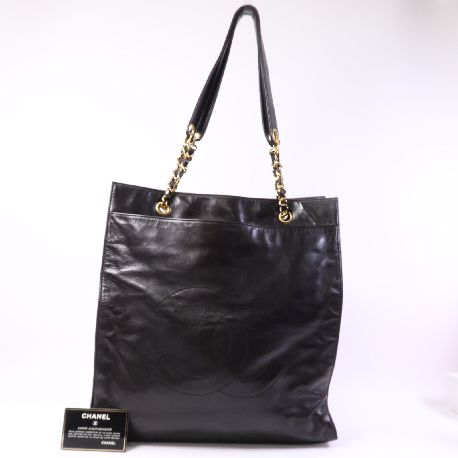 CHANEL 羊皮皮革Vintage Tote Bag金扣手挽袋