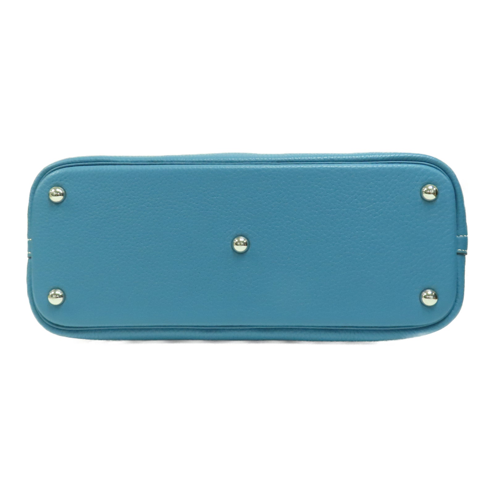 HERMES Clemence皮革Bolide 31銀扣手挽肩背兩用袋Bleu Jean/藍色