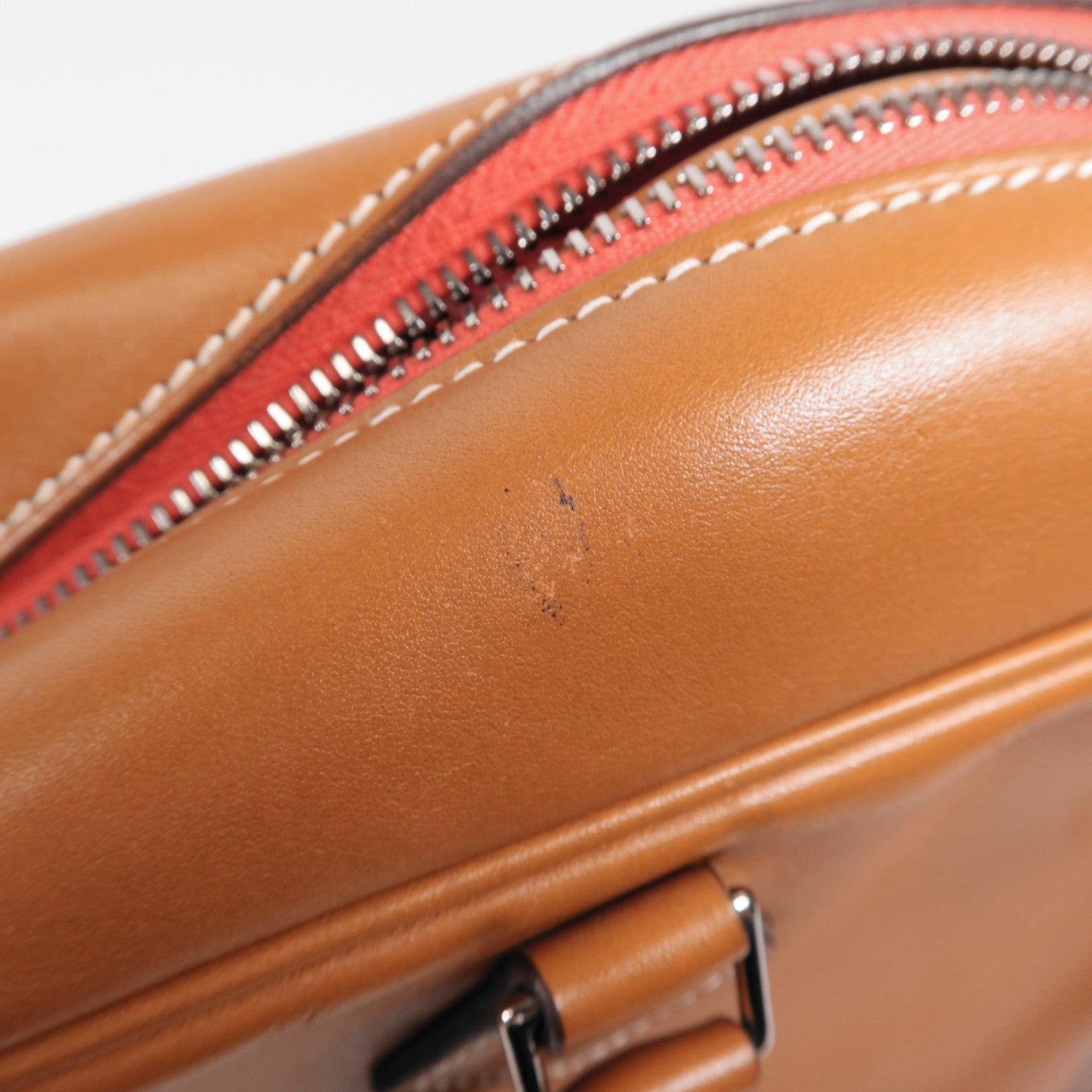 HERMES Butler皮革Plume Pop 32銀扣手挽袋Naturel