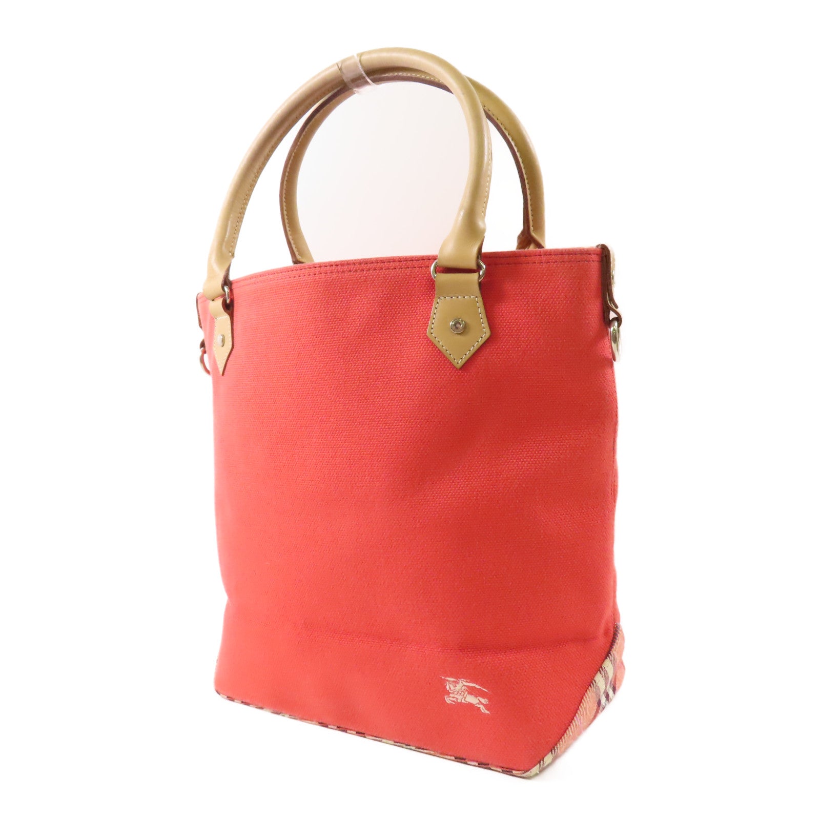 BURBERRY 帆布Handbag銀扣手挽袋