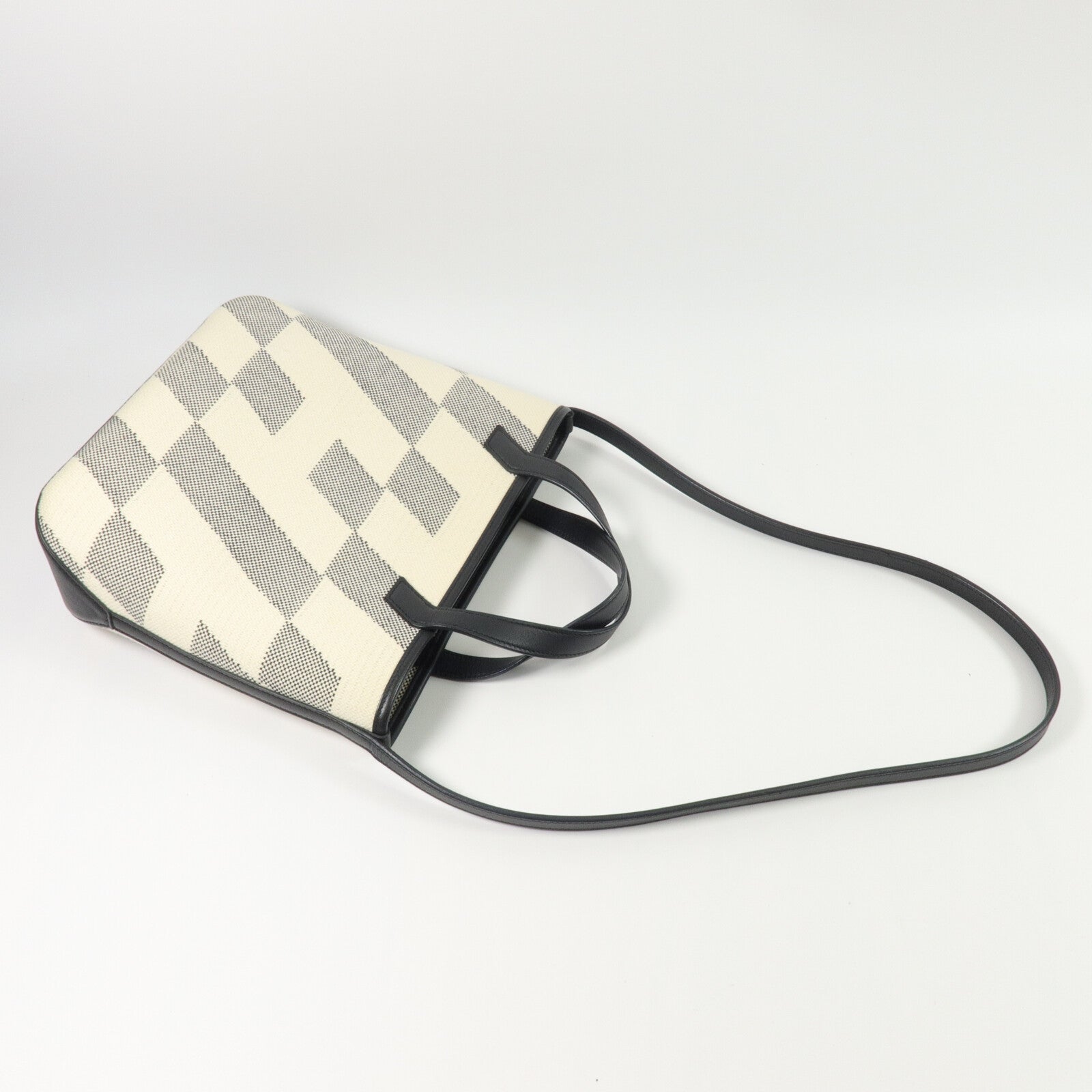HERMES 帆布Cabas H En Biais 27手挽肩背兩用袋Noir