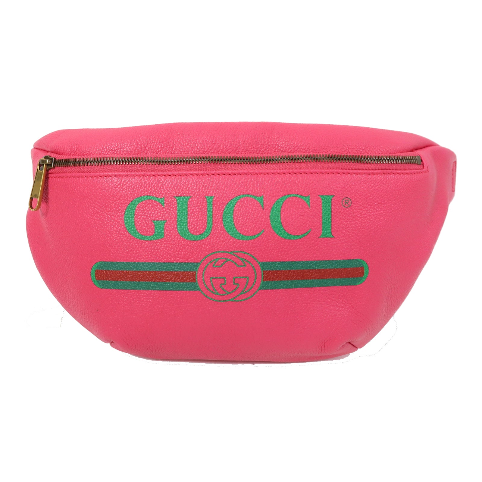 GUCCI 牛皮皮革Waist Bag金扣腰包粉紅色