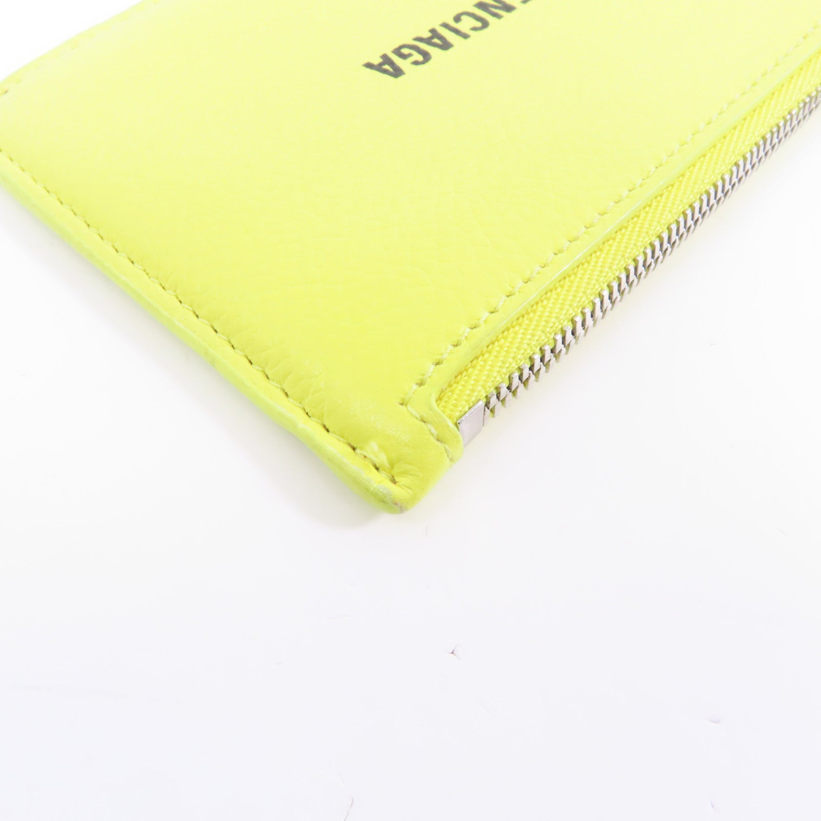 BALENCIAGA 牛皮皮革Card Case銀扣卡片套黃色