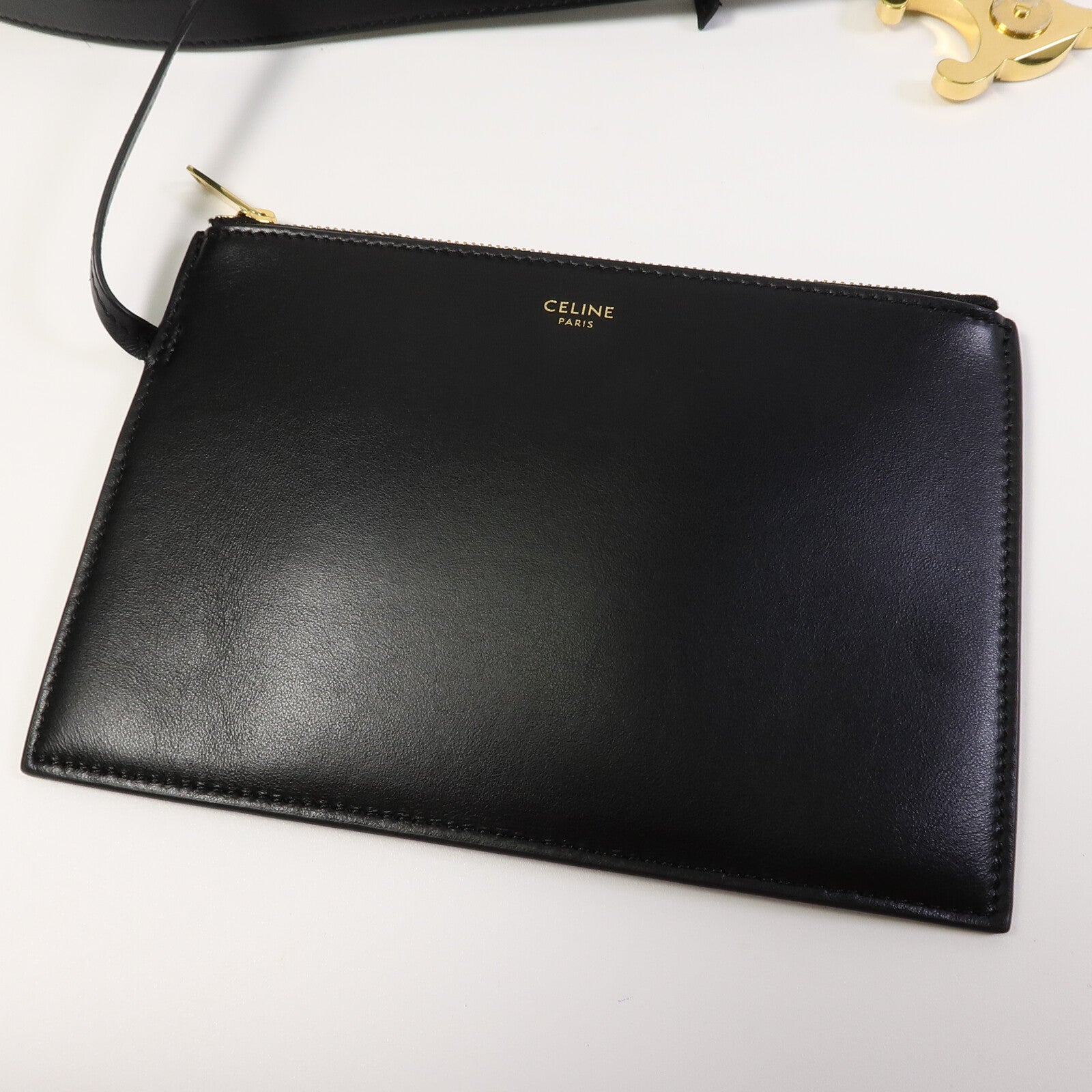 CELINE 牛皮皮革Louise Bucket Medium手挽肩背兩用袋