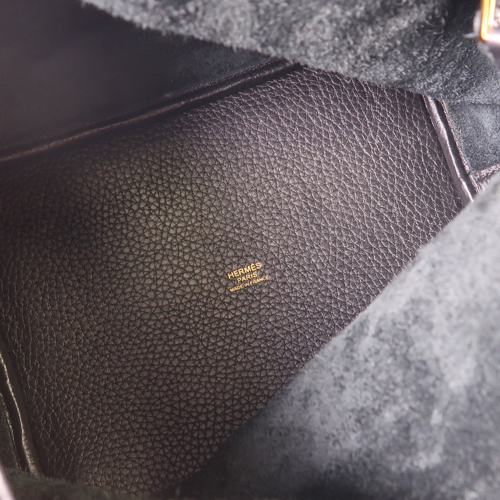 HERMES Clemence皮革Picotin MM金扣手挽袋89 Noir