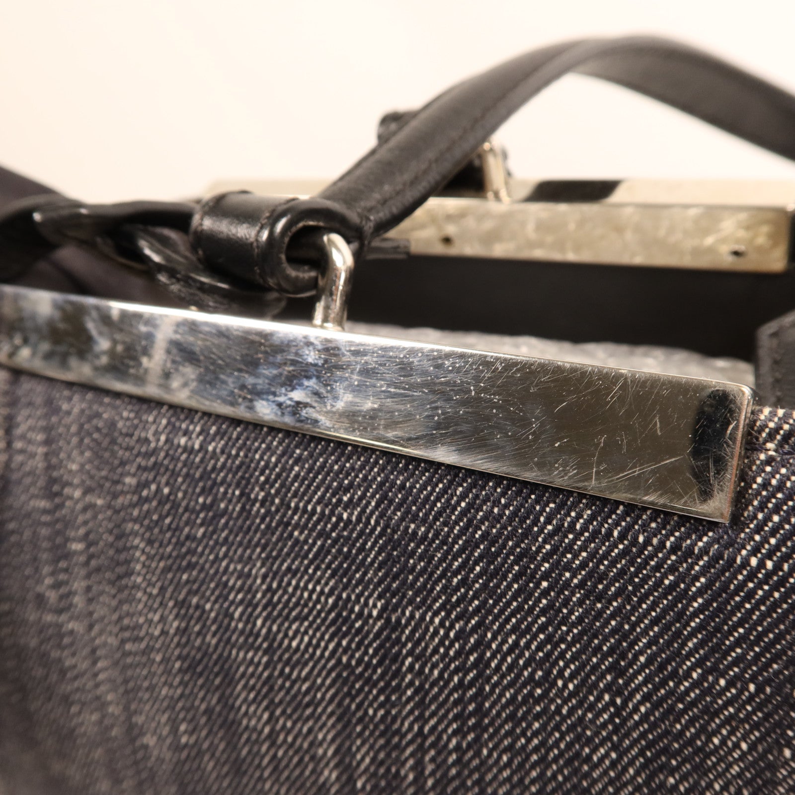 FENDI 帆布Tote Bag銀扣手挽袋