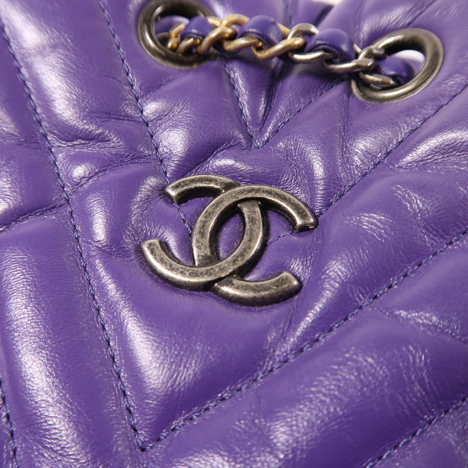 CHANEL 皮革Gabrielle BackPack鏈帶背包