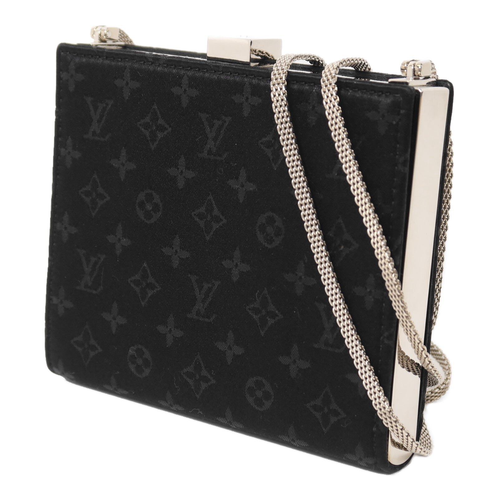 LOUIS VUITTON Satin Monogram Mini Satin Ange Chain Bag鏈帶肩背袋