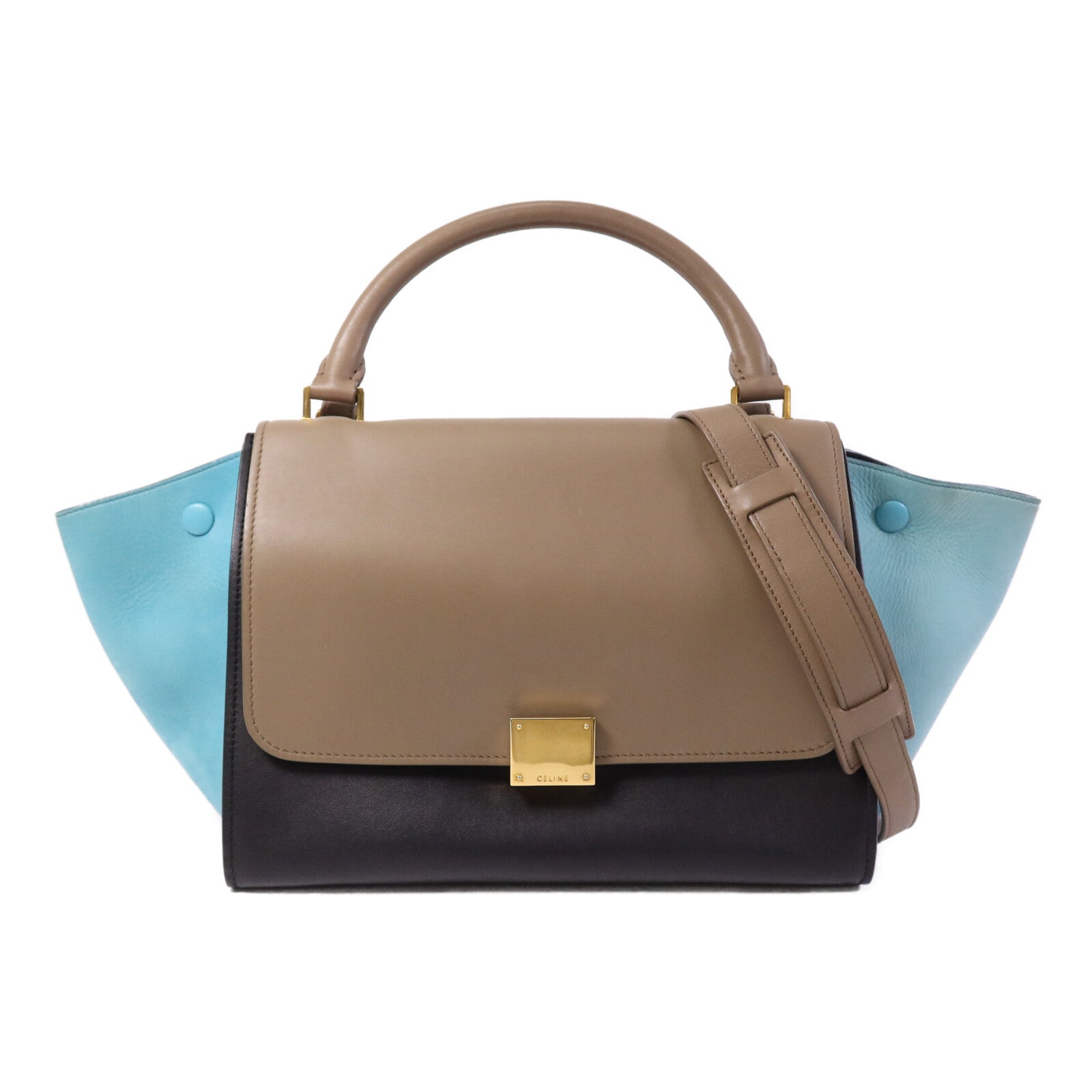 CELINE 牛皮皮革Trapeze金扣手挽肩背兩用袋