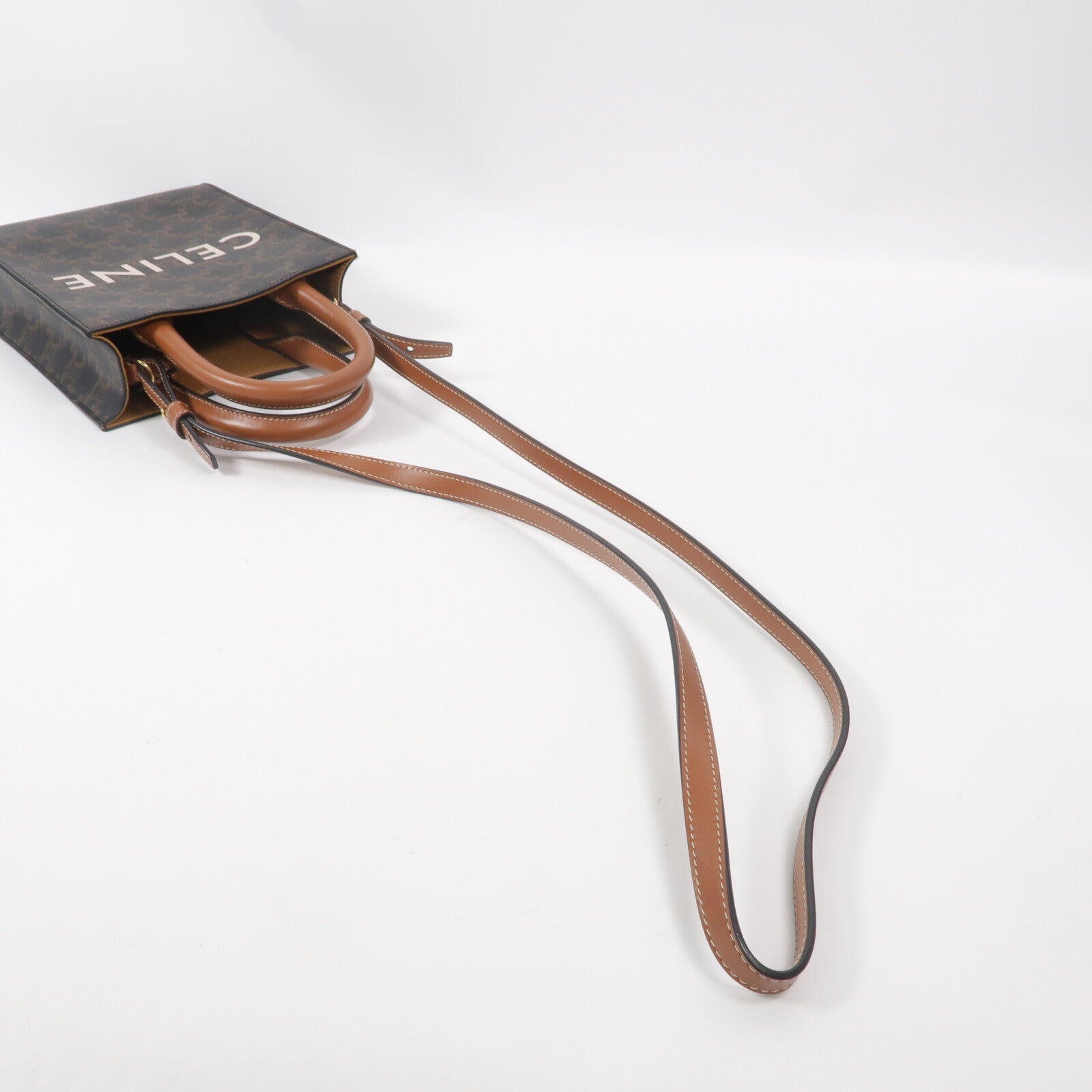 CELINE 塗層帆布Mini Vertical Cabas手挽肩背兩用袋