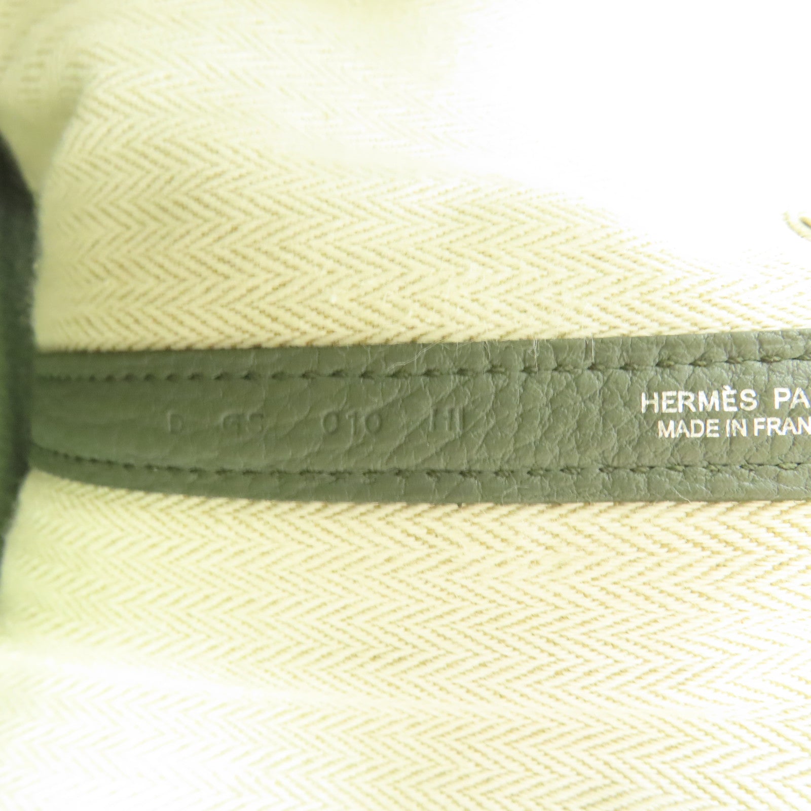 HERMES Negonda皮革Garden Party TPM銀扣手挽袋Vert Amande