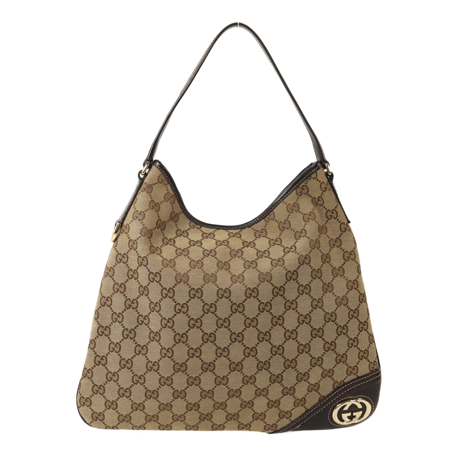 GUCCI 帆布Britt Hobo金扣肩背袋
