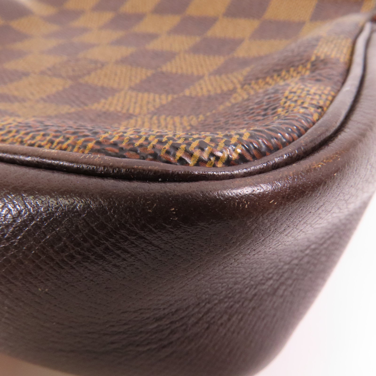 LOUIS VUITTON Damier Trousse Makeup Accessory Pouch金扣手挽袋棕色