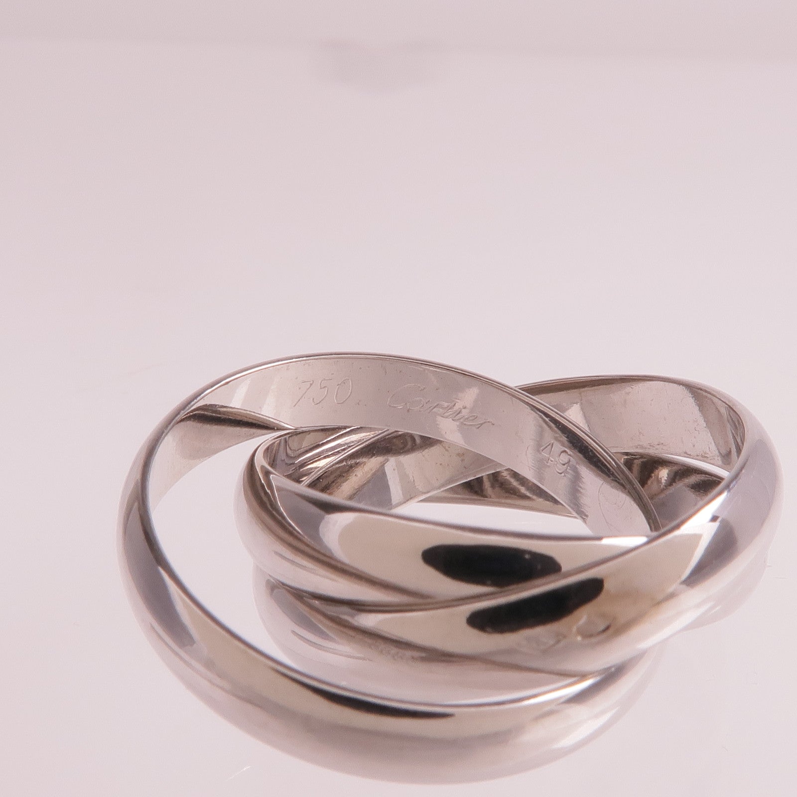 CARTIER 18K白金Trinity Ring戒指CARTIER#49/US#5
