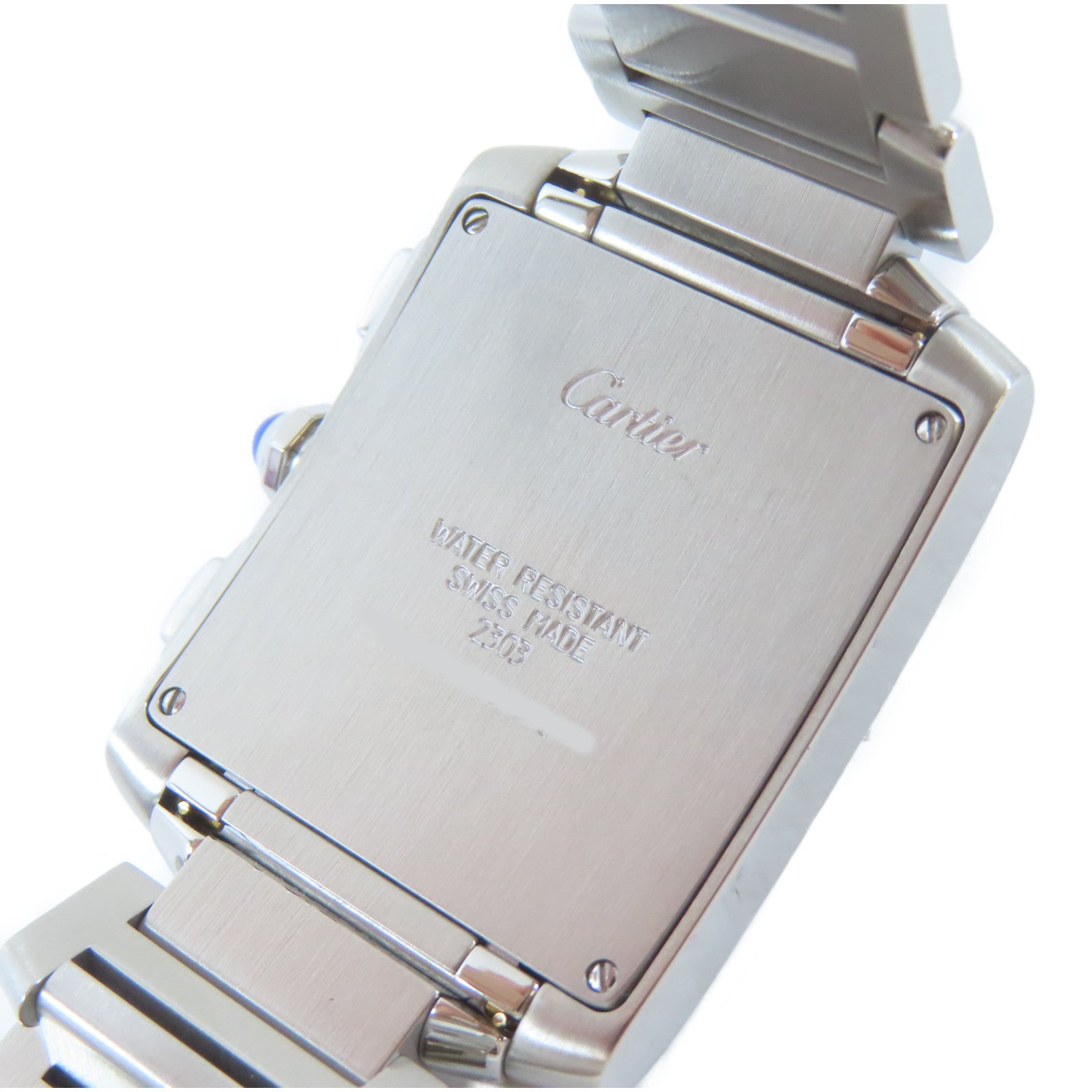CARTIER Tank Francaise Chronograph不鏽鋼手錶石英機芯白色