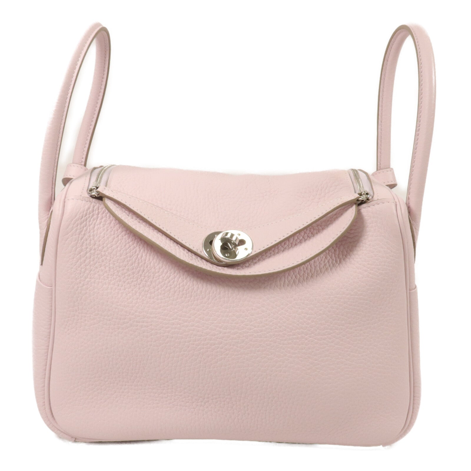 HERMES Clemence皮革Lindy 26手挽肩背兩用袋Mauve Pale