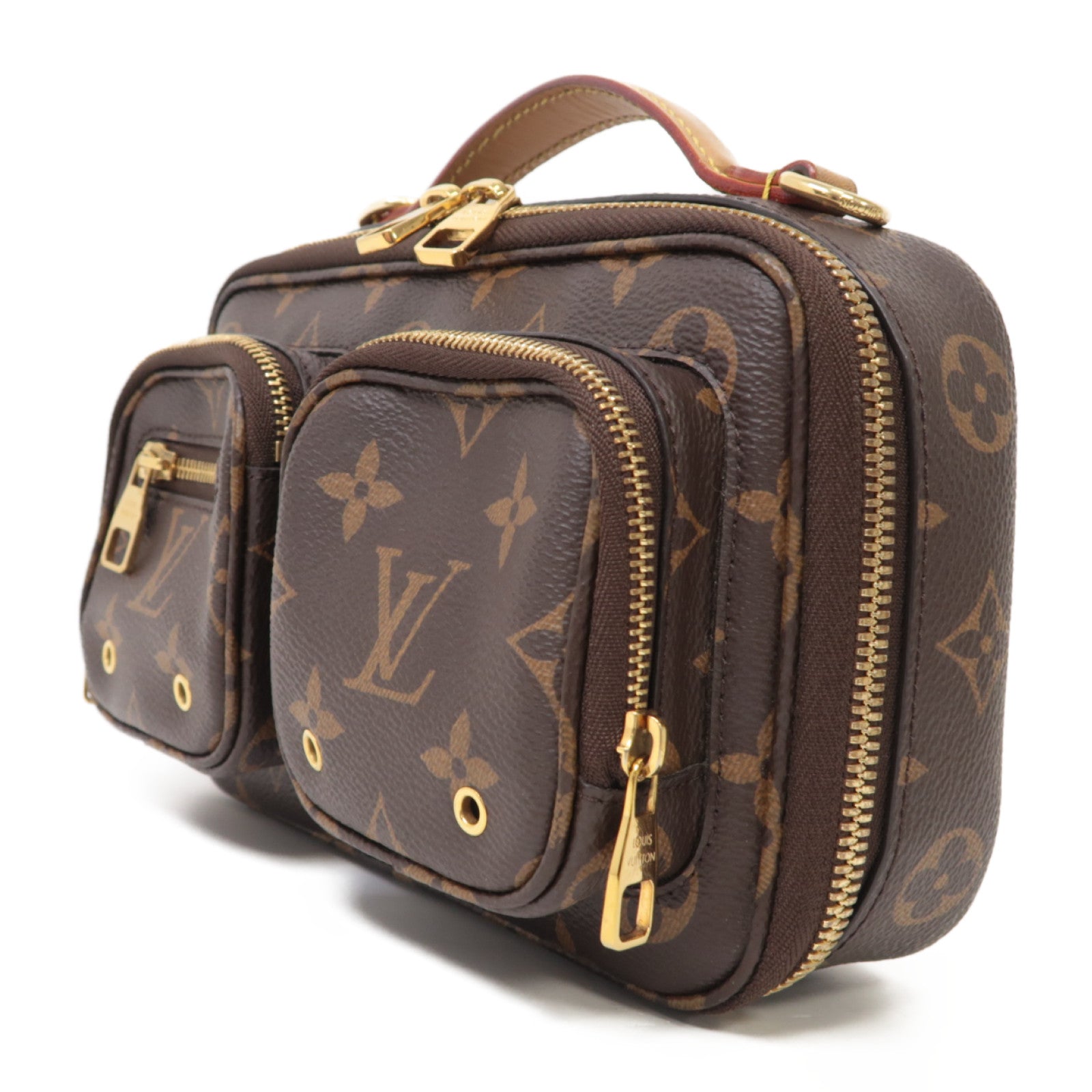 LOUIS VUITTON Monogram Utility金扣手挽肩背兩用袋啡色
