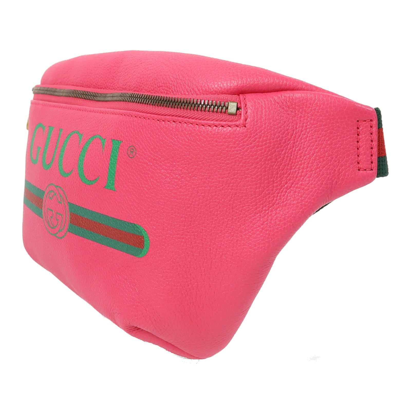 GUCCI 牛皮皮革Waist Bag金扣腰包粉紅色
