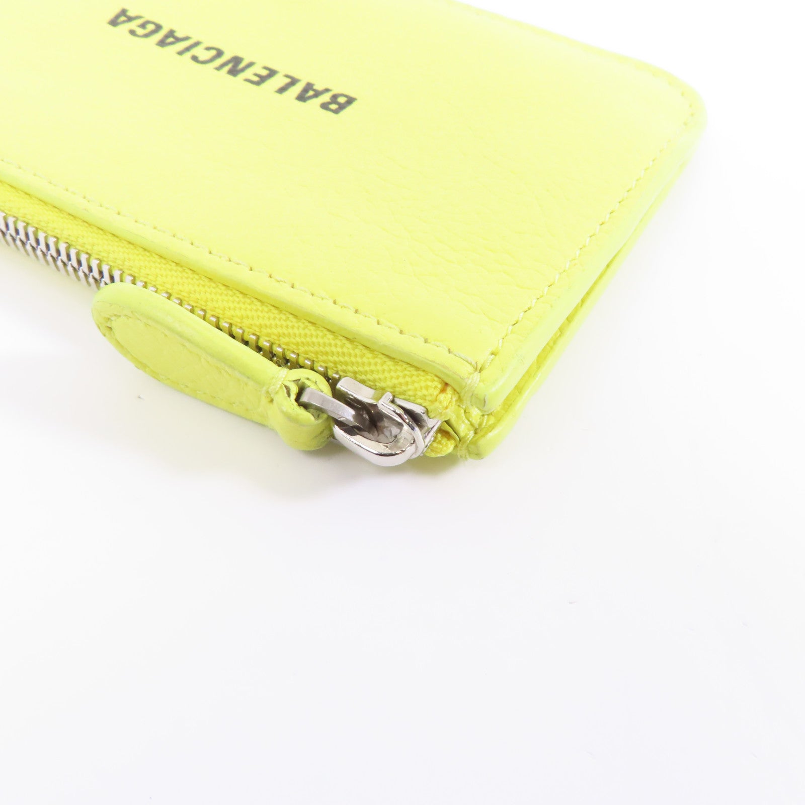 BALENCIAGA 牛皮皮革Card Case銀扣卡片套黃色
