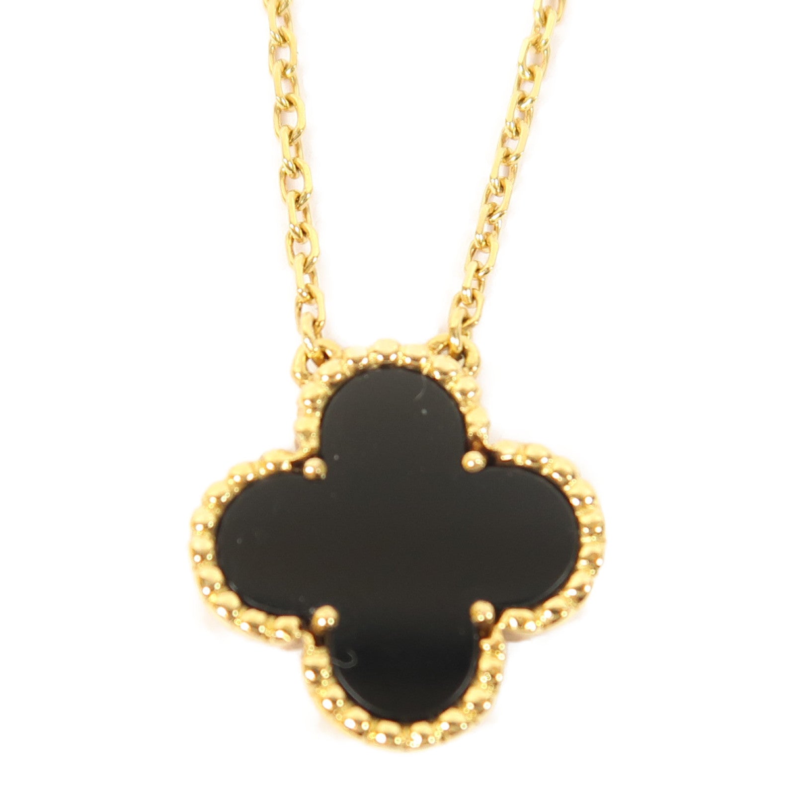 Van Cleef & Arpels 【激減優惠】18K黃金/瑪瑙Vintage Alhambra Pendant項鍊金色/黑色