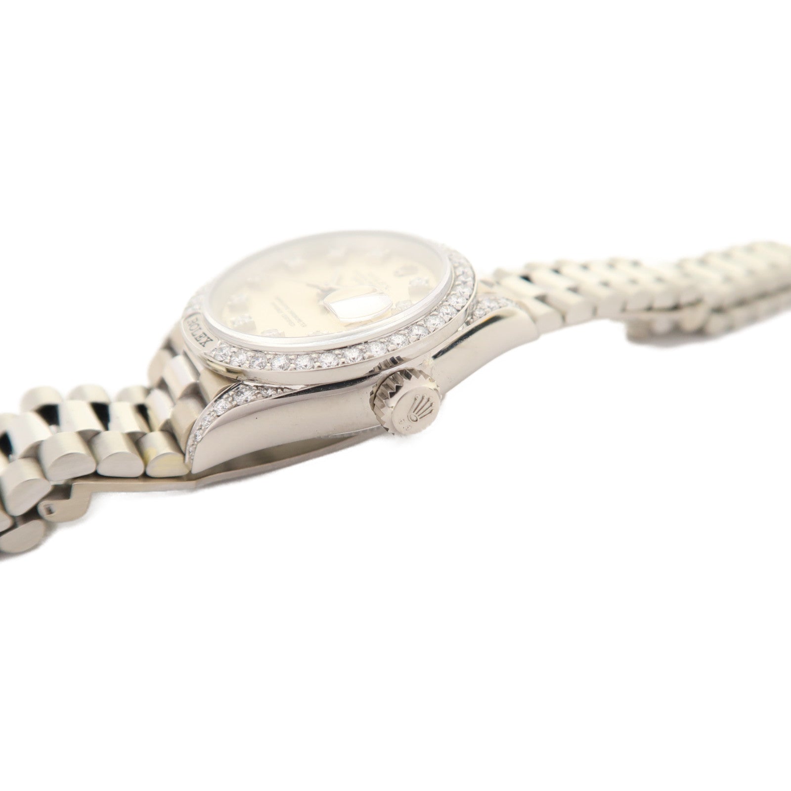 ROLEX Datejust18K白金不鏽鋼手錶自動機芯銀色