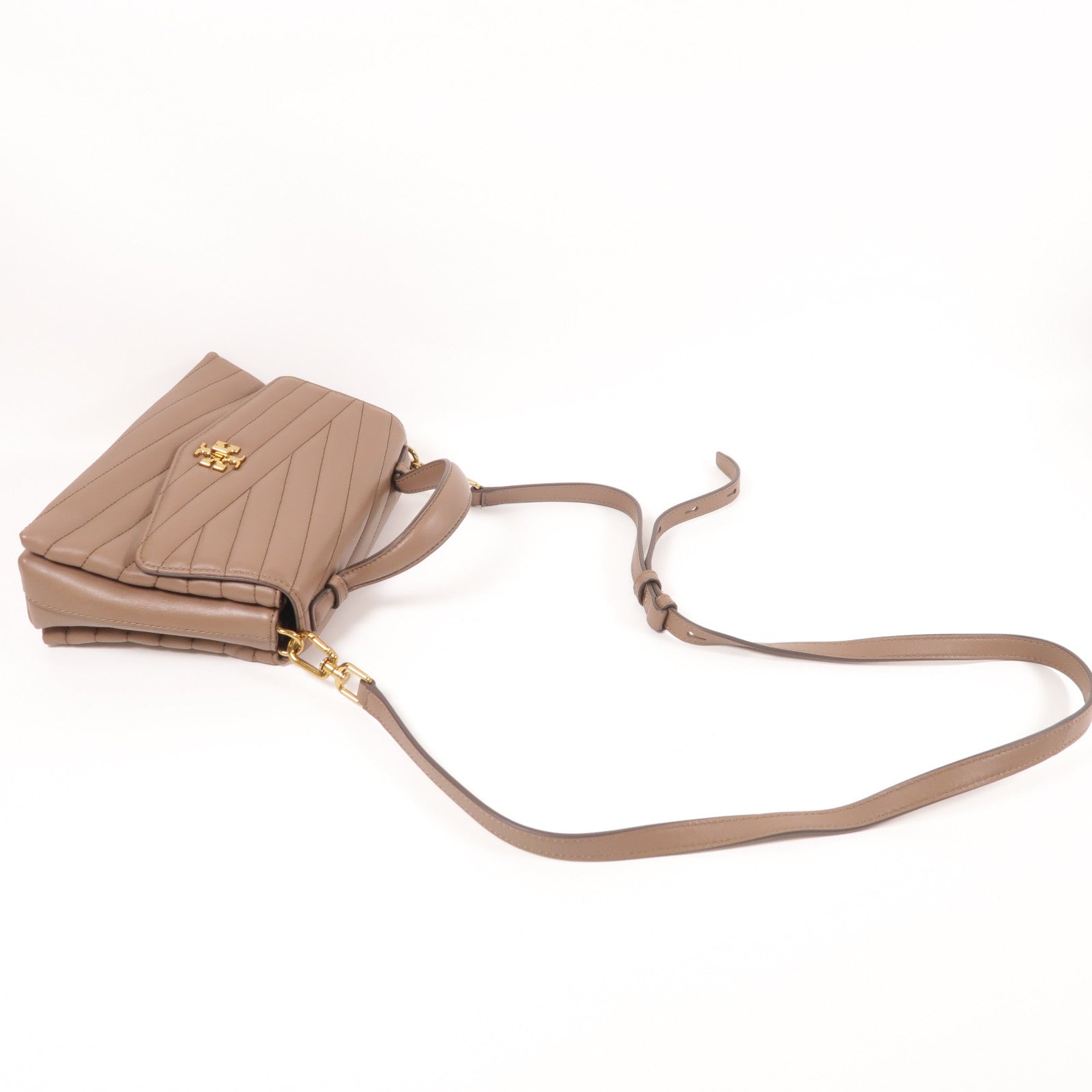 Tory Burch 羊皮皮革2 Way Shoulder金扣手挽肩背兩用袋