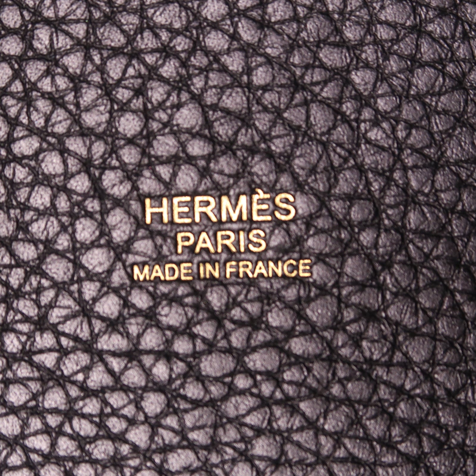 HERMES Clemence皮革Picotin MM金扣手挽袋89 Noir