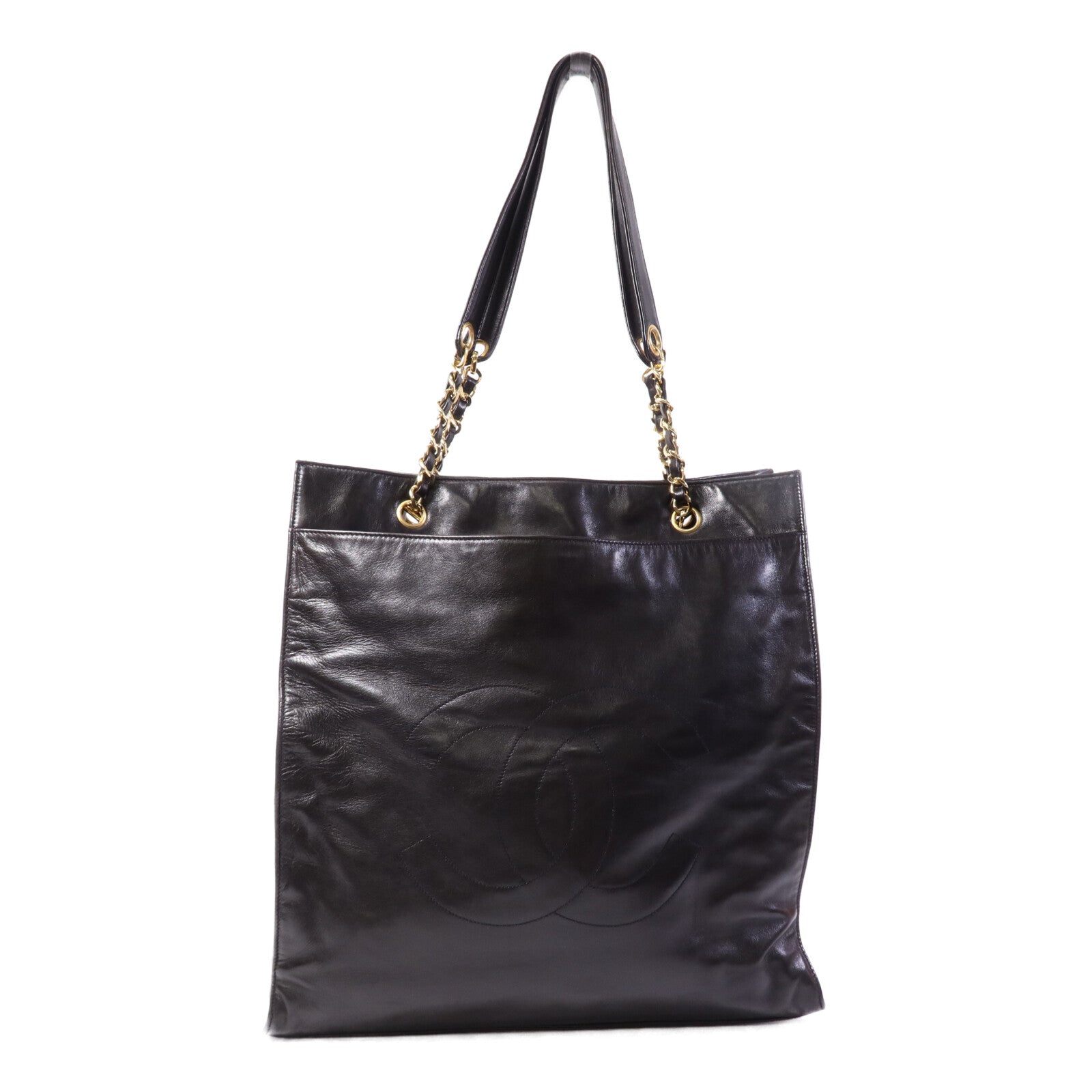 CHANEL 羊皮皮革Vintage Tote Bag金扣手挽袋
