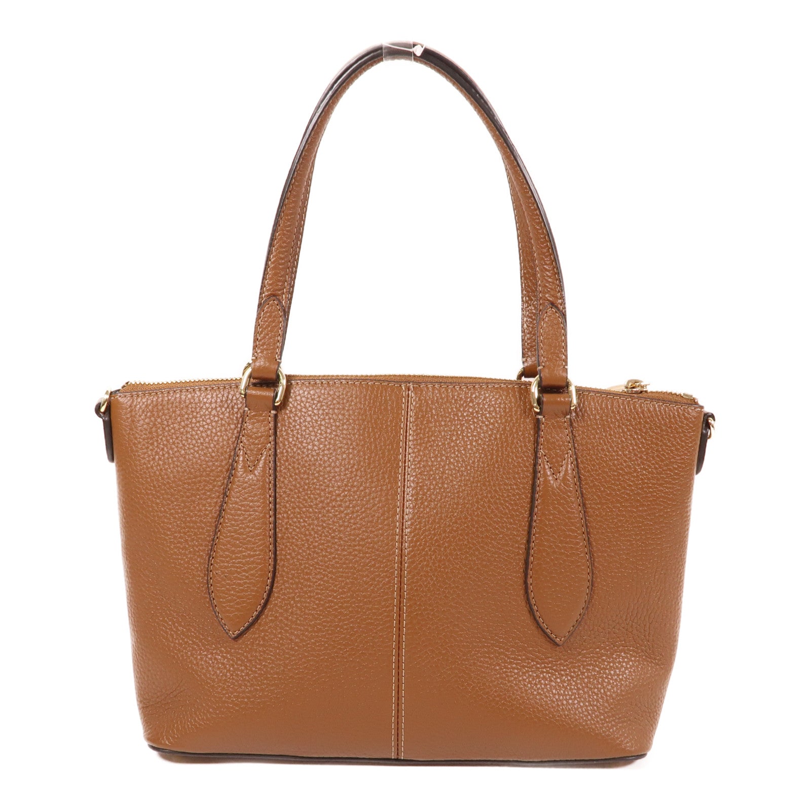 Furla 牛皮皮革2 Way Shoulder金扣手挽肩背兩用袋棕色