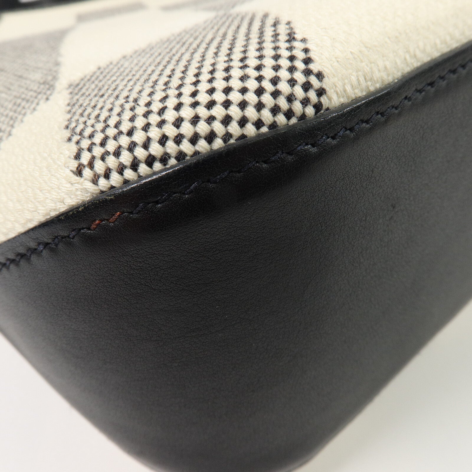 HERMES 帆布Cabas H En Biais 27手挽肩背兩用袋Noir