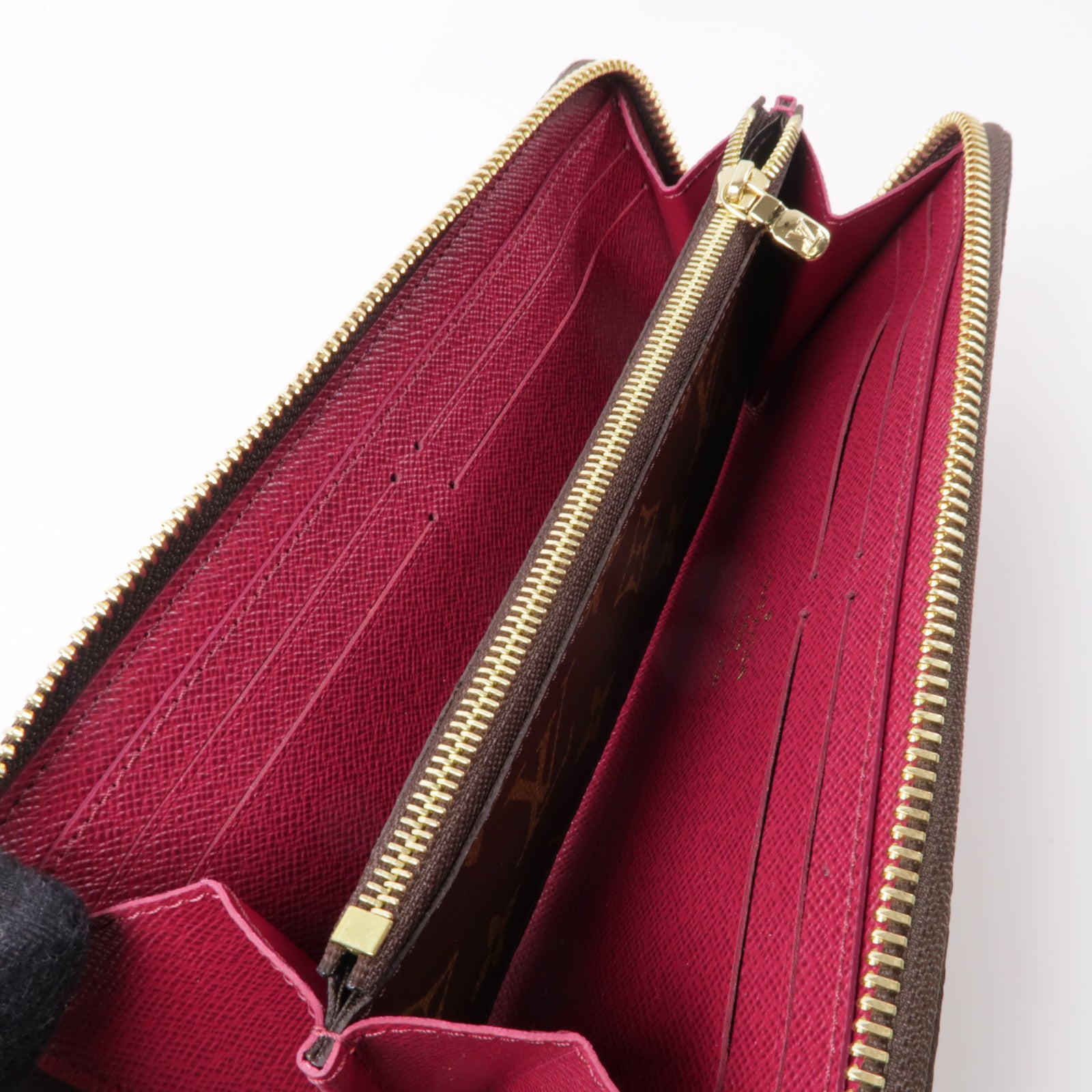 LOUIS VUITTON Monogram Zippy Wallet金扣長錢包棕色/紫色