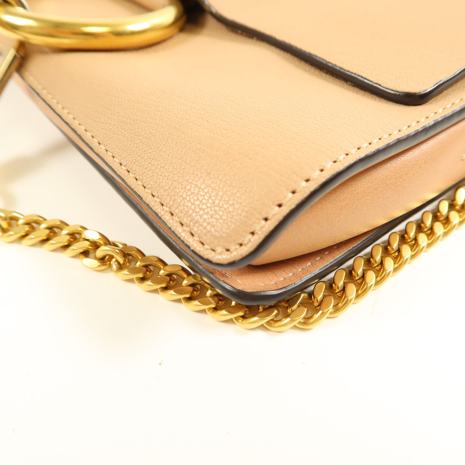 Chloe 牛皮皮革Shoulder Bag金扣肩背袋