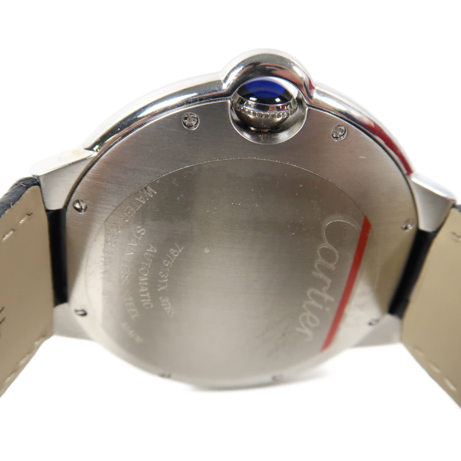 CARTIER Ballon Bleu 42mm不鏽鋼/皮革手錶自動機芯白色