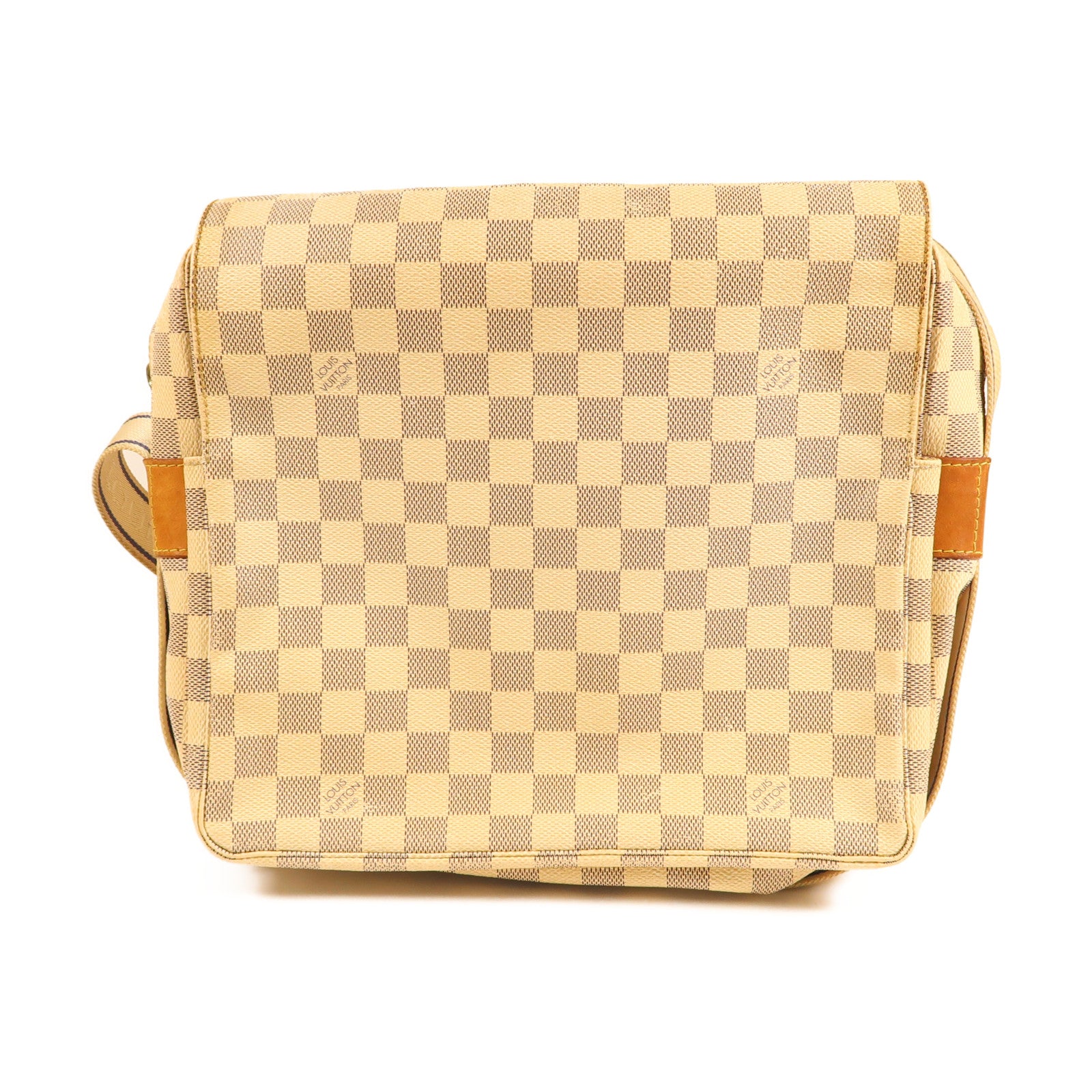 LOUIS VUITTON Damier Azur Naviglio金扣肩背袋
