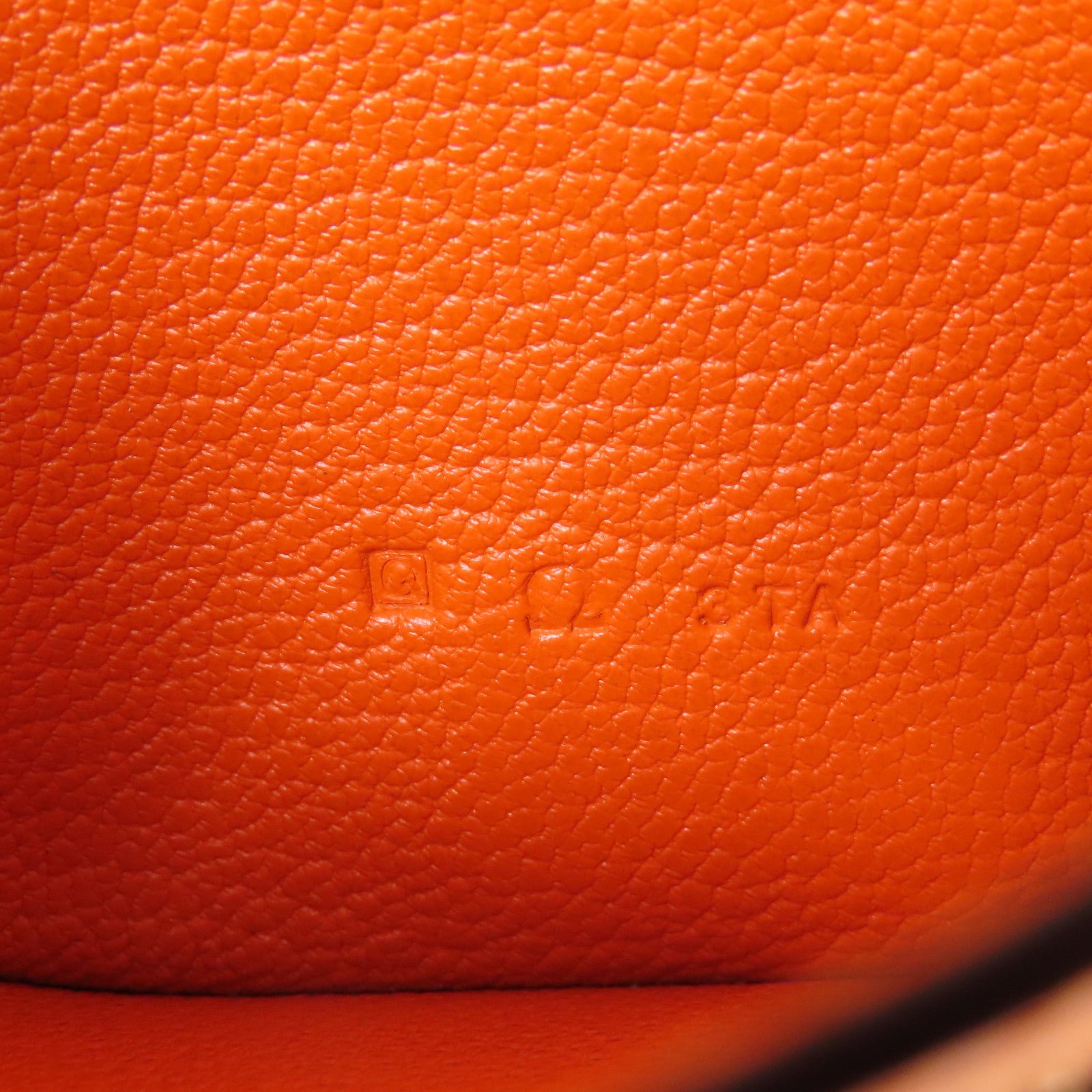 HERMES 【激減優惠】Chevre皮革Bearn金扣長錢包93 Orange