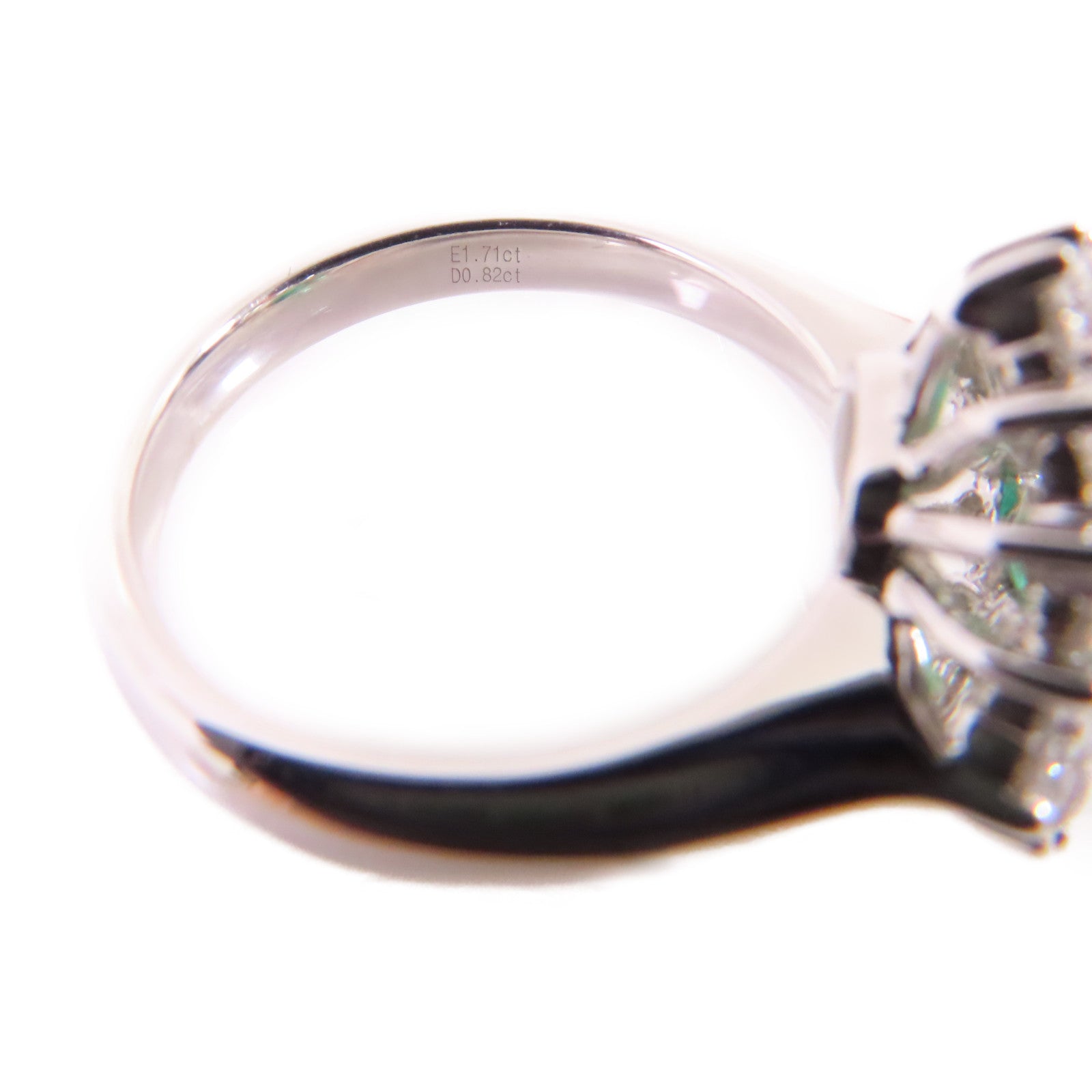 JEWELRY PT950鉑金/1.71ct綠寶石/0.82ct鑽石Emerald/Diamond Ring戒指US#6