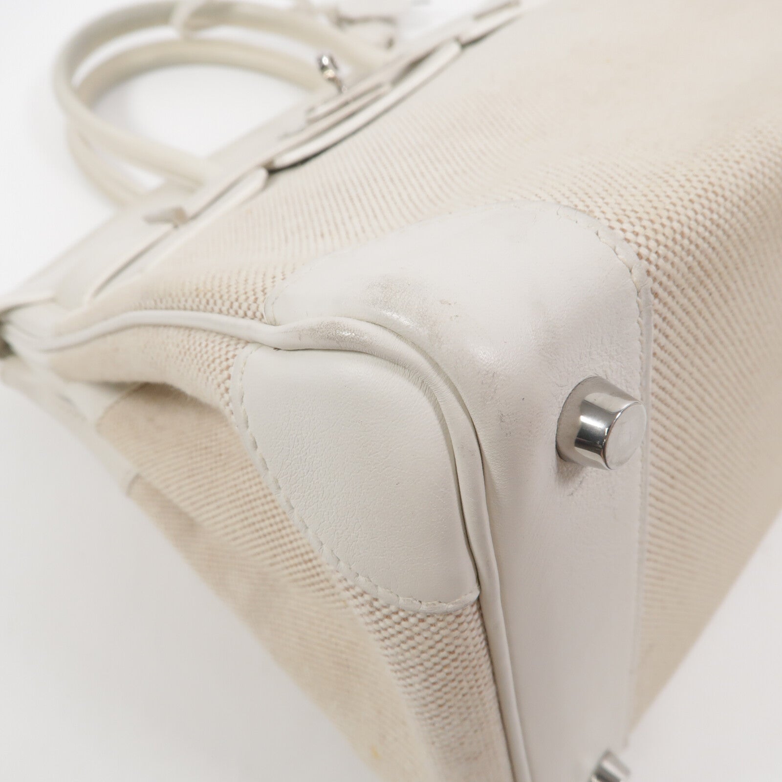 HERMES Swift皮革/Toile帆布Birkin 30手挽袋
