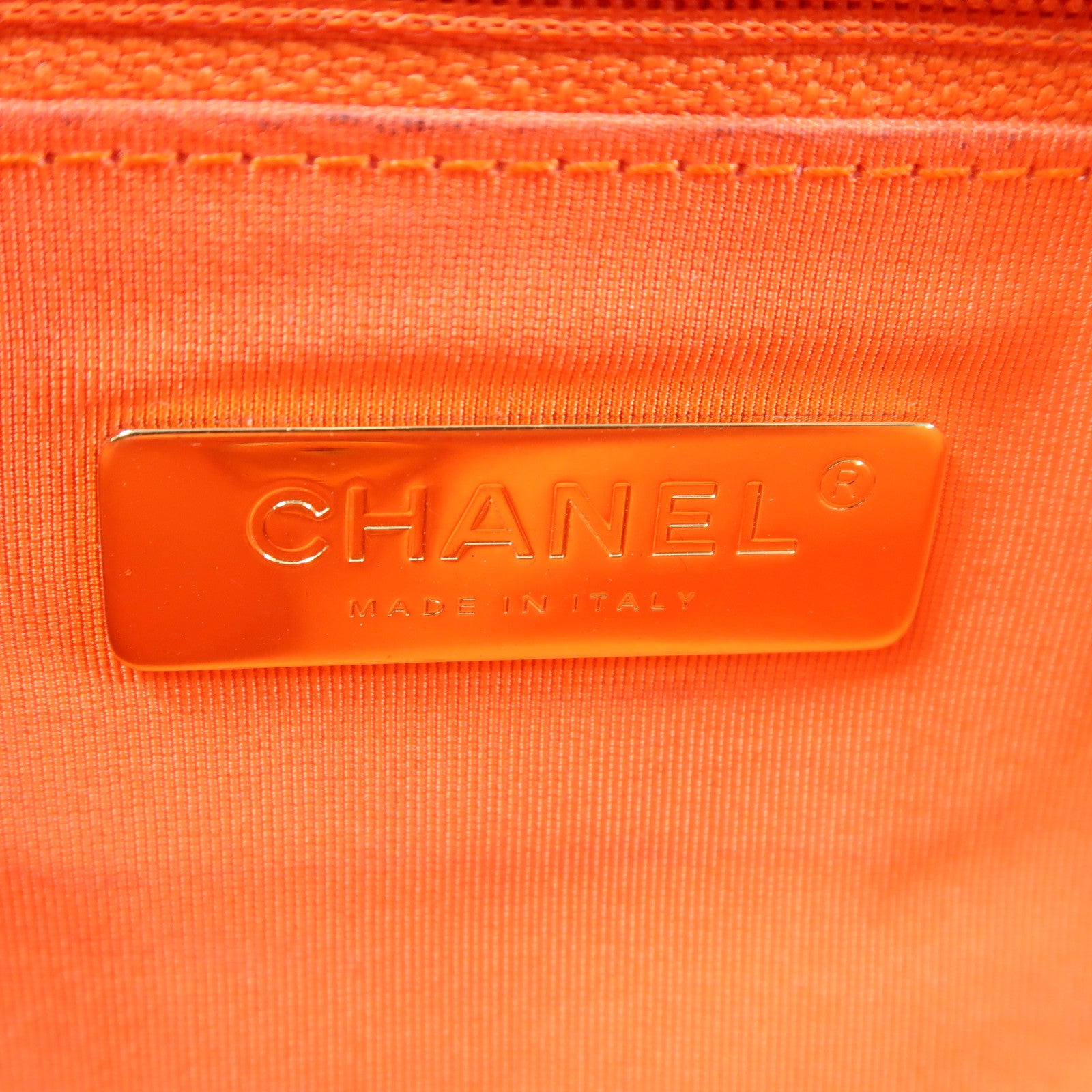 CHANEL 斜紋軟呢Chanel 19 small金扣手挽肩背兩用袋深藍色/橙色/黃色