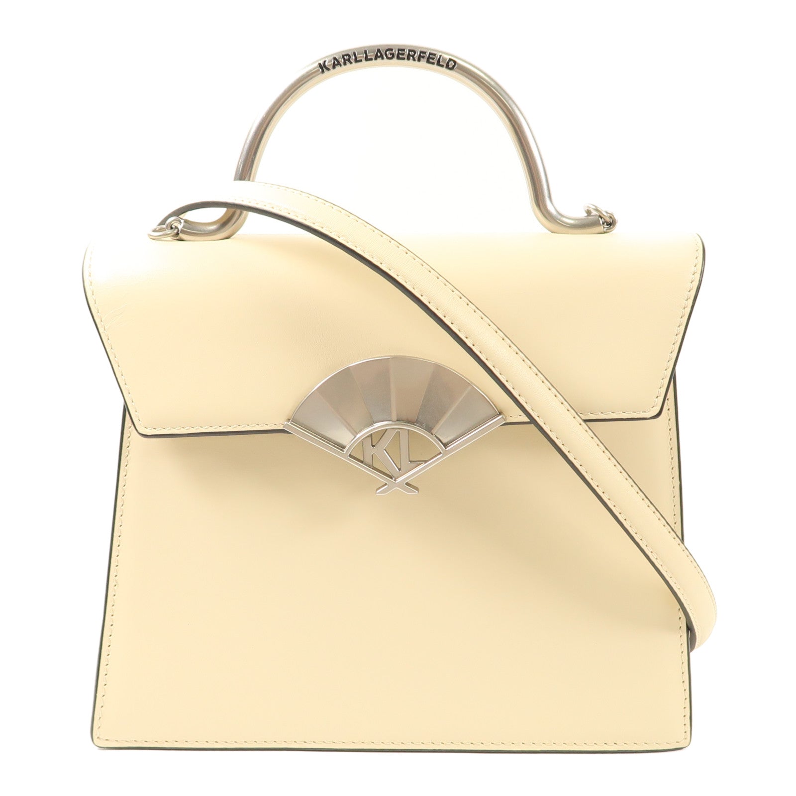 KARL LAGERFELD 牛皮皮革Karl Lagerfeld銀扣手挽肩背兩用袋